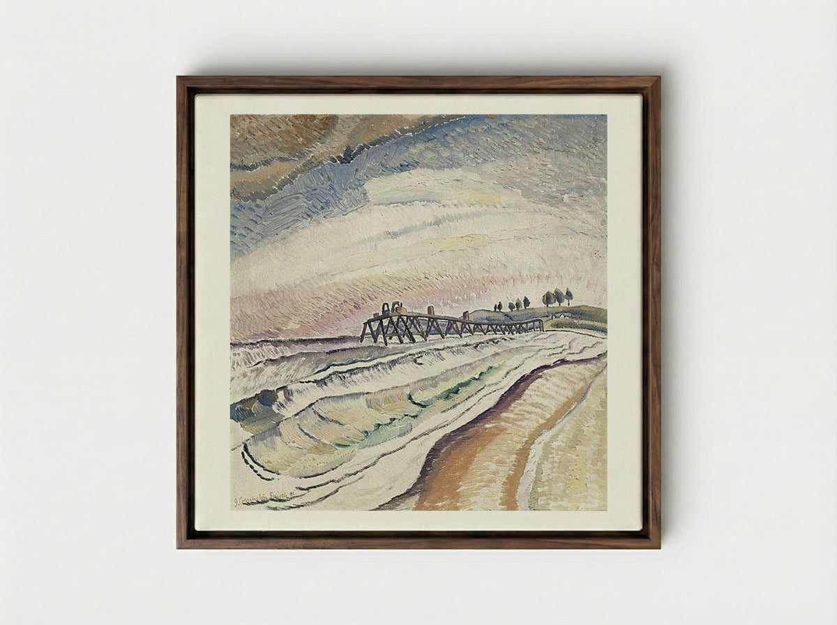 Bulli Pier, South Coast - Grace Cossington Smith - Framed Canvas Dark Wood