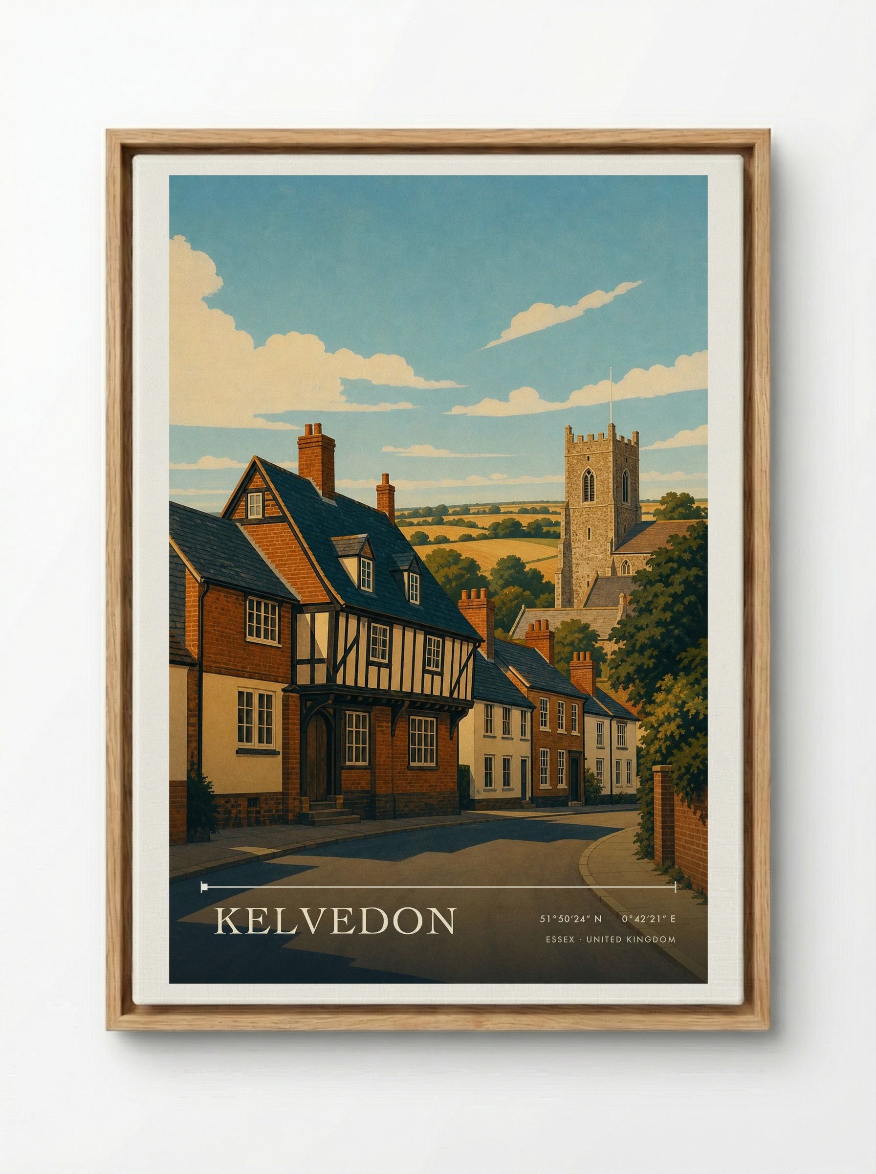 Kelvedon Essex United Kingdom Travel Poster - Framed Canvas Wood