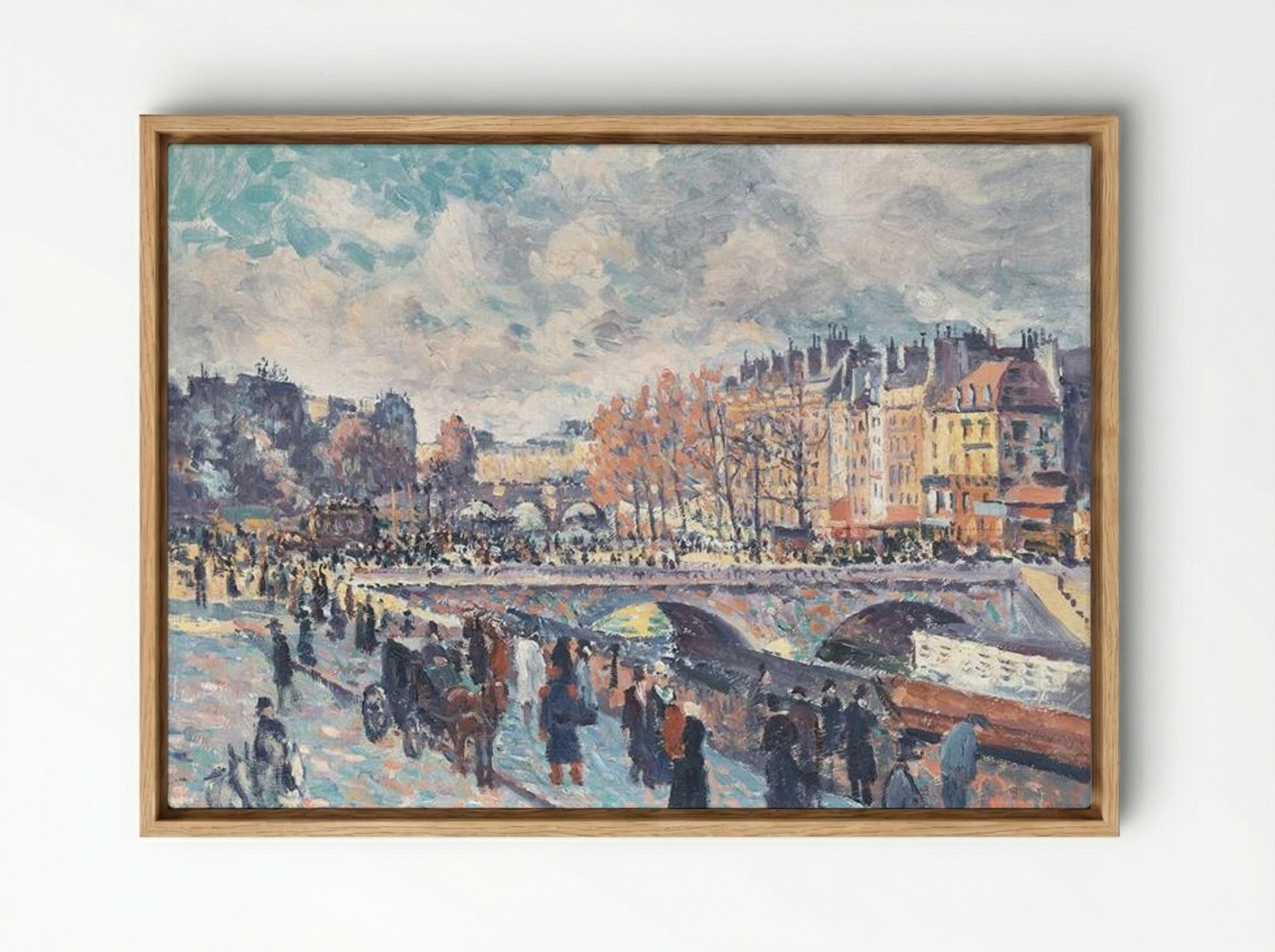 Seinequai in Paris - Maximilien Luce - Framed Canvas Wood