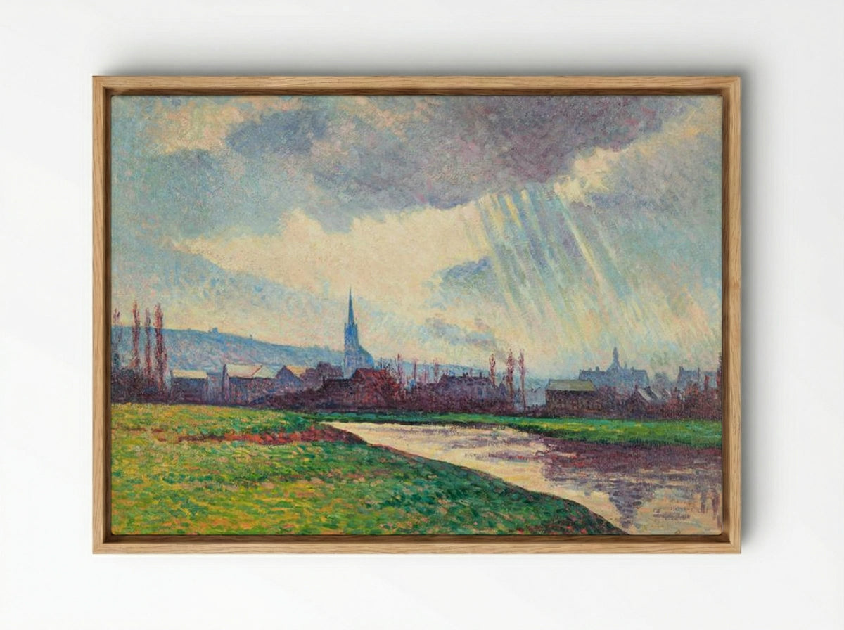 Landscape with River - Maximilien Luce - Framed Canvas Wood