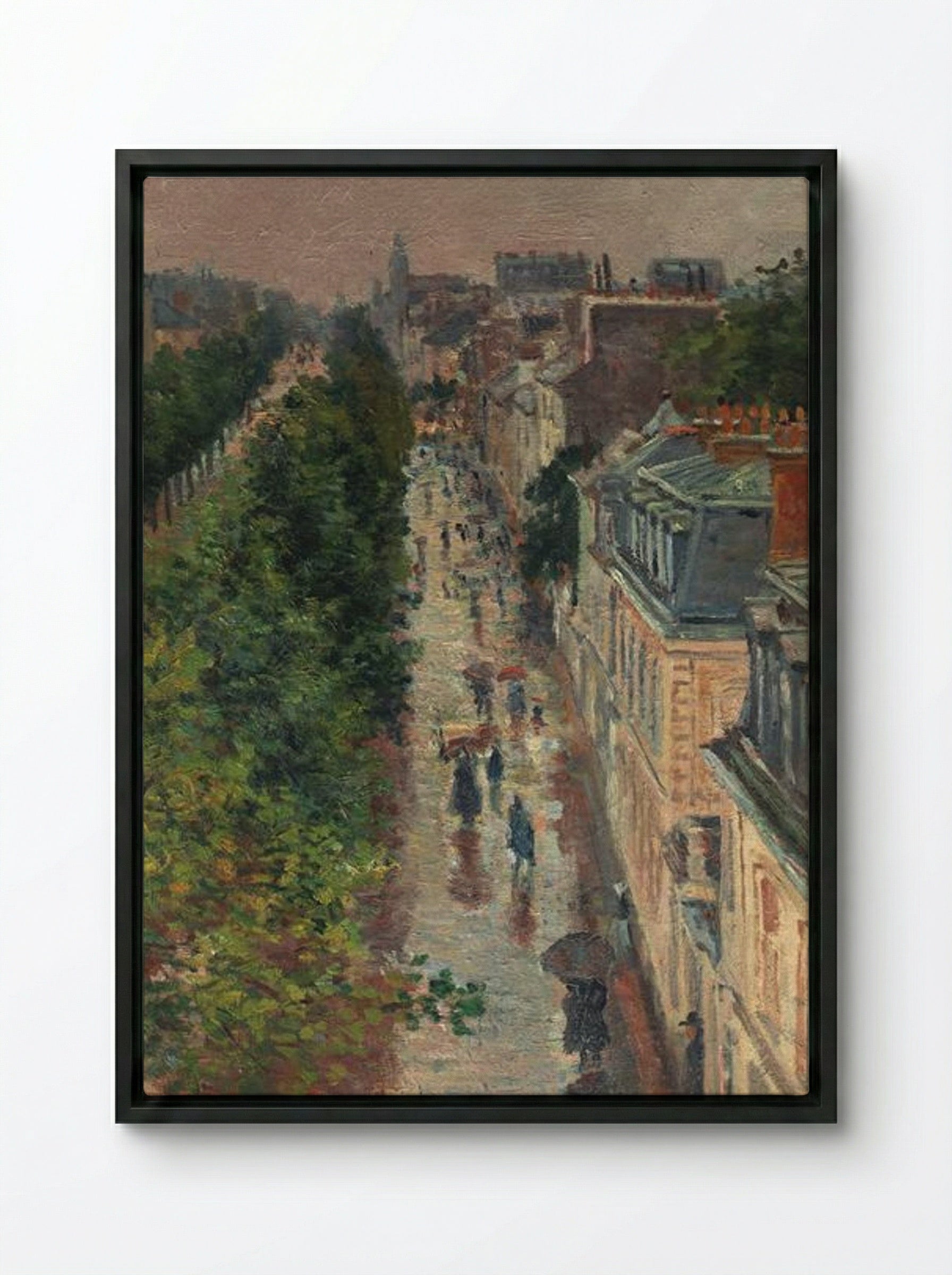 Street Scene in Paris - Maximilien Luce - Framed Canvas Black
