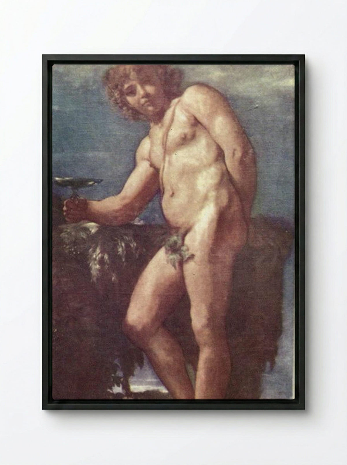 Bacchus - Annibale Carracci - Framed Canvas Black
