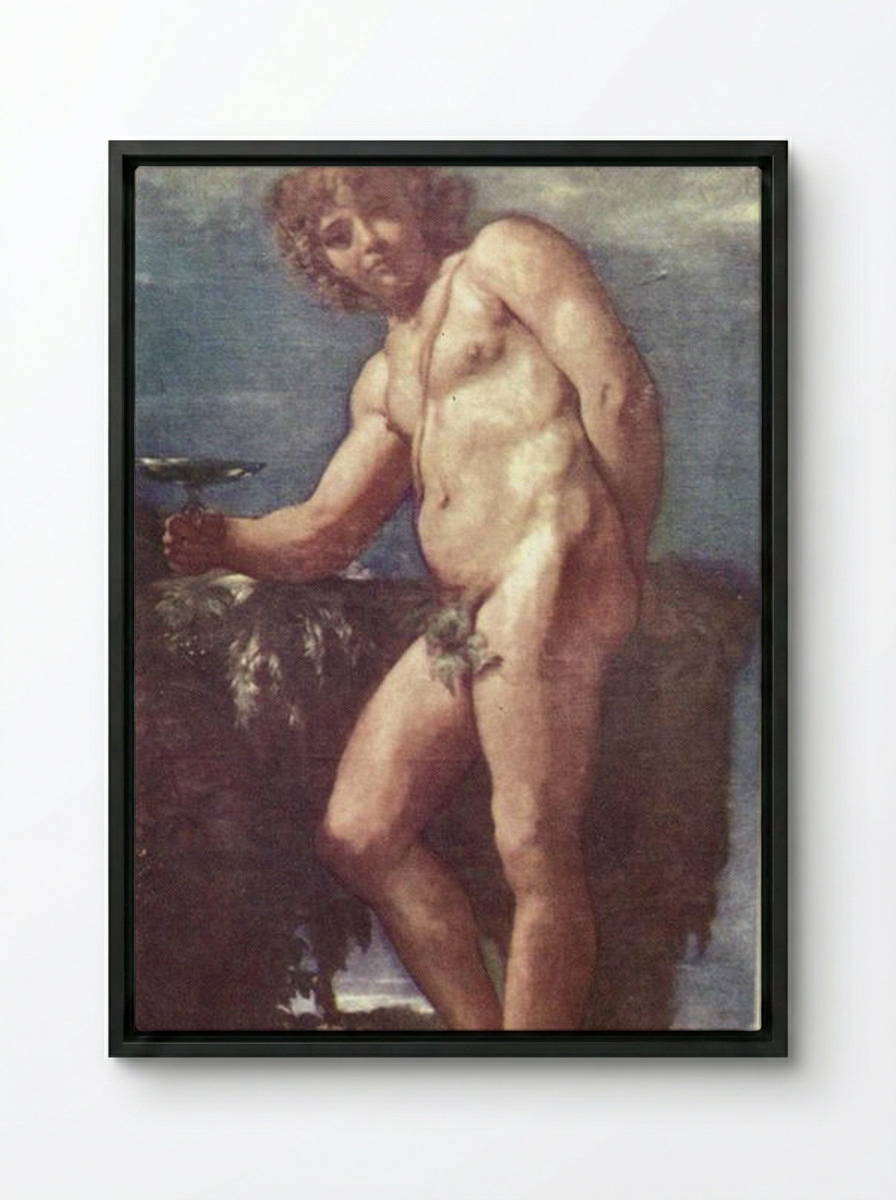 Bacchus - Annibale Carracci - Framed Canvas Black