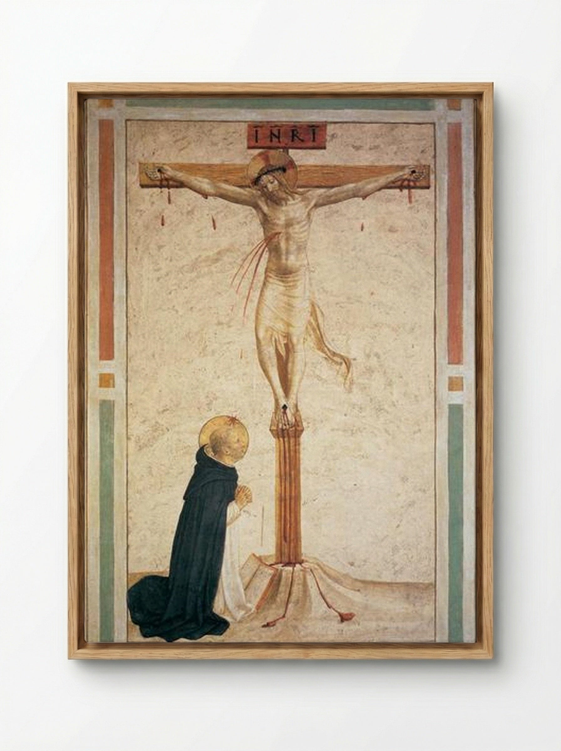 Crucifixion with St. Dominic - Fra Angelico - Framed Canvas Wood