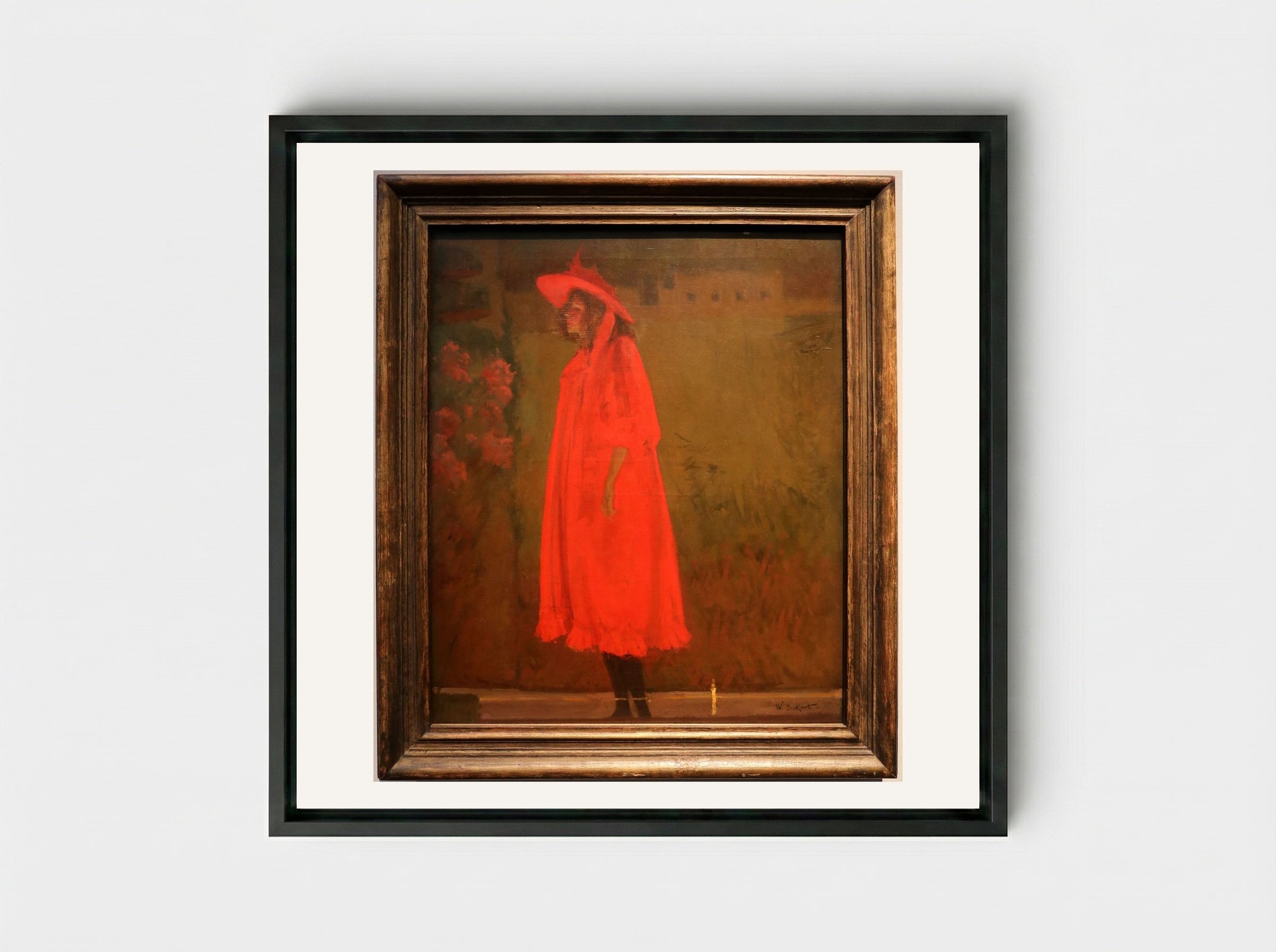 Minnie Cunningham at the Old Bedford - Walter Sickert - Framed Canvas Black