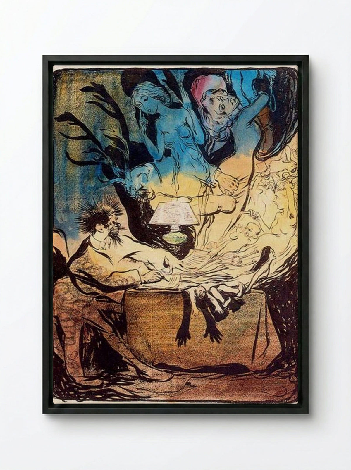 The Novelist - František Kupka - Framed Canvas Black