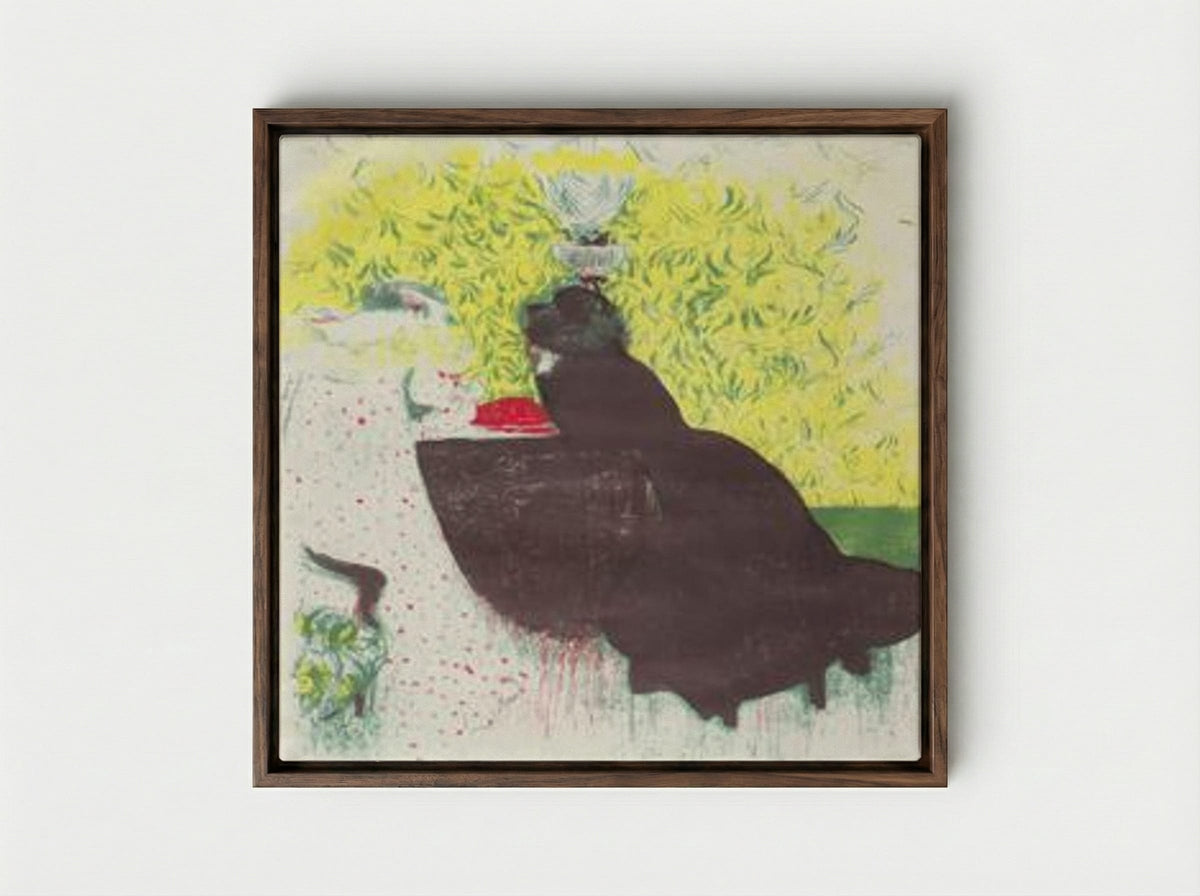 The Two Sisters - Édouard Vuillard - Framed Canvas Dark Wood