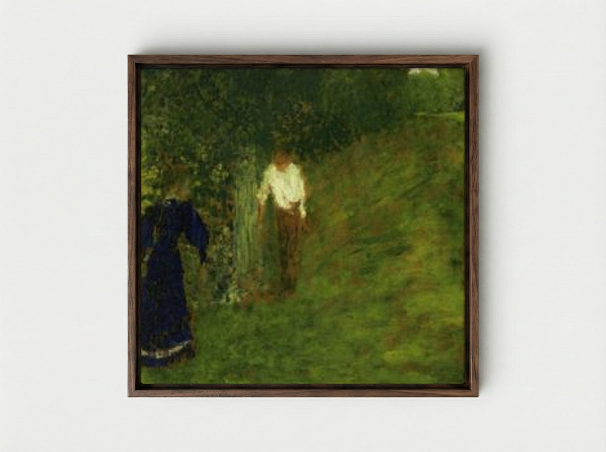 Man and Woman beneath a Tree - Édouard Vuillard - Framed Canvas Dark Wood