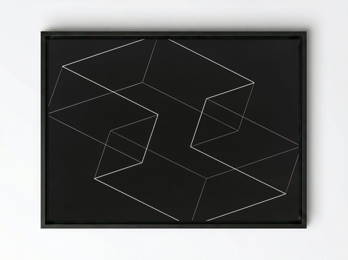 M 5 - Josef Albers - Framed Canvas Black