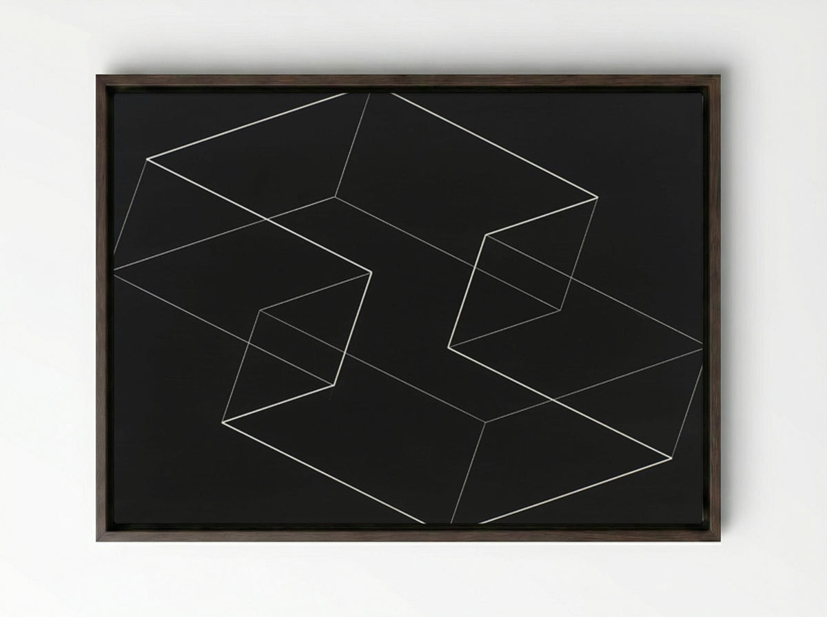 M 5 - Josef Albers - Framed Canvas Dark Wood
