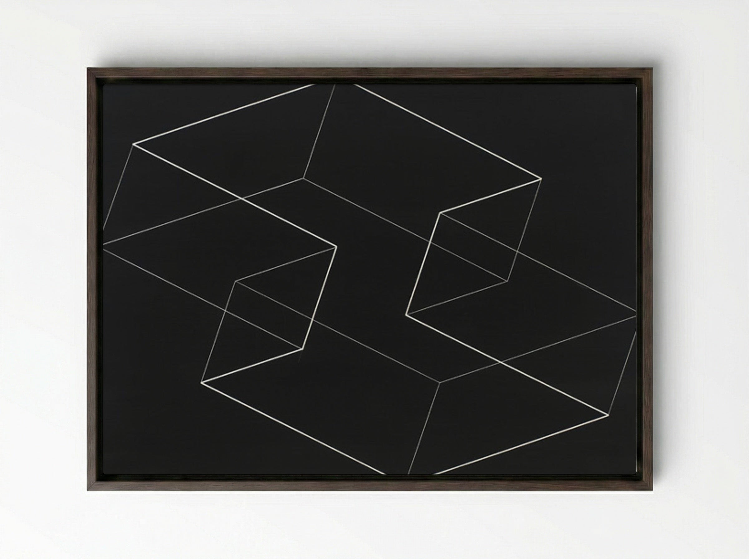 M 5 - Josef Albers - Framed Canvas Dark Wood