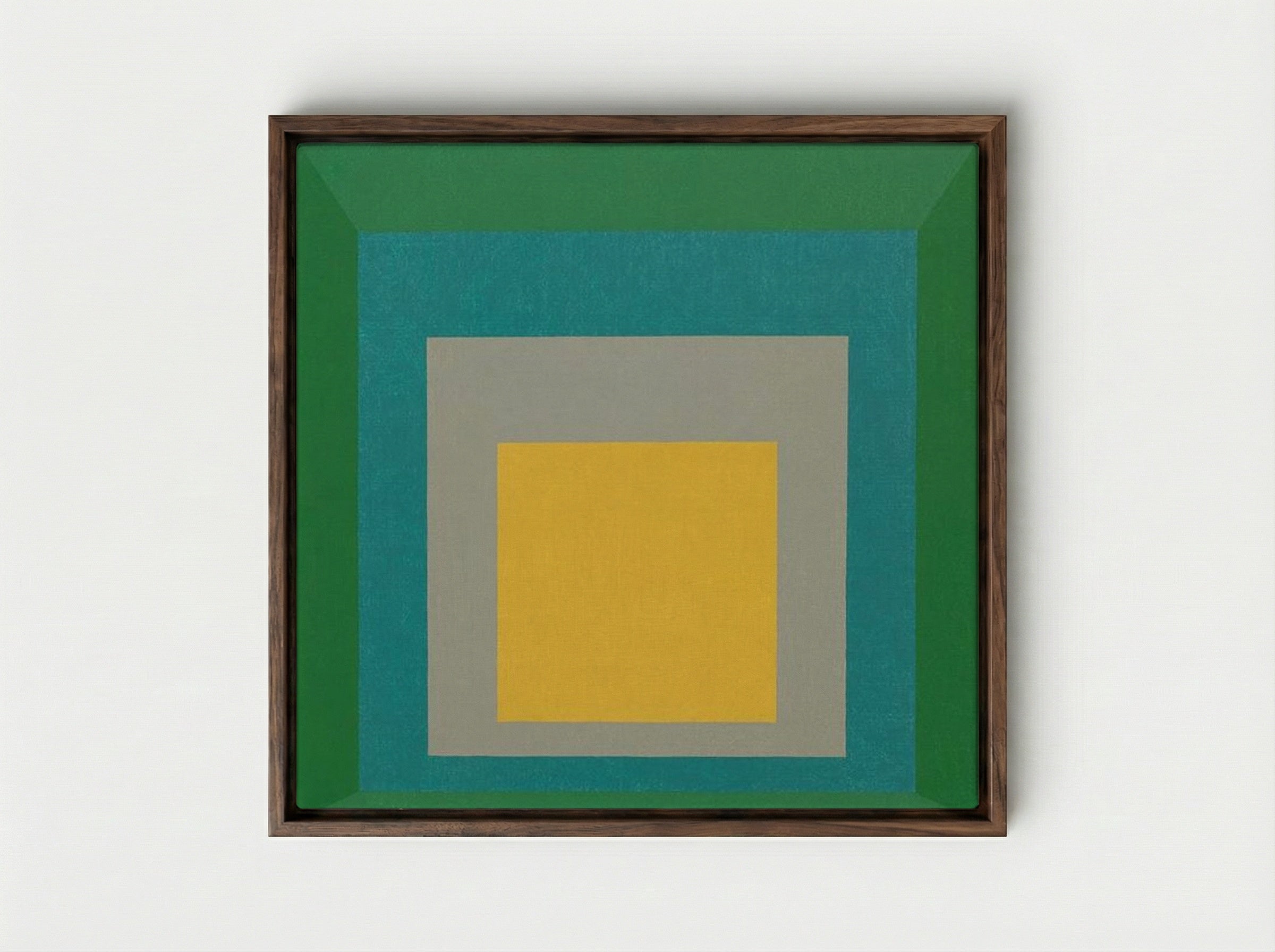 Homage to the Square: Apparition - Josef Albers - Framed Canvas Dark Wood