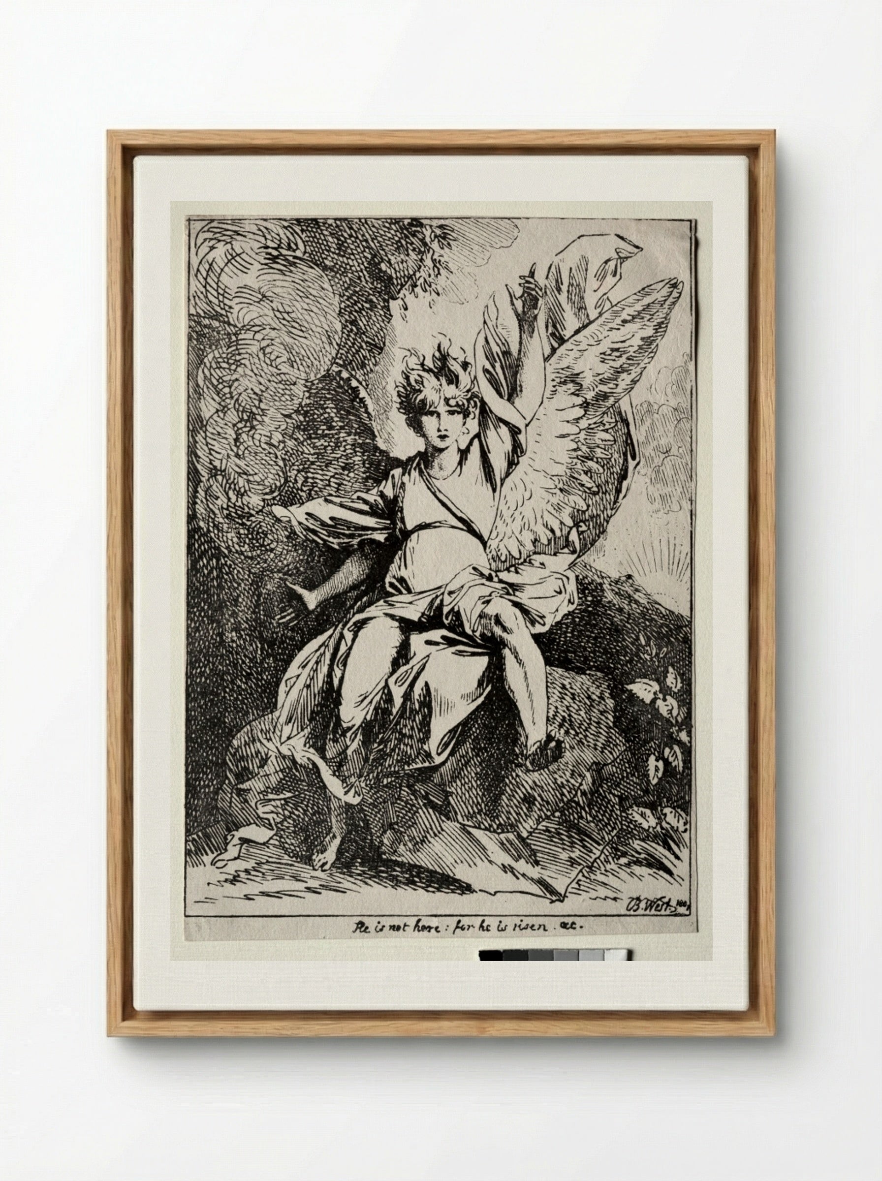 The Angel at the Tomb of Christ - Benjamin West - Framed Canvas Wood
