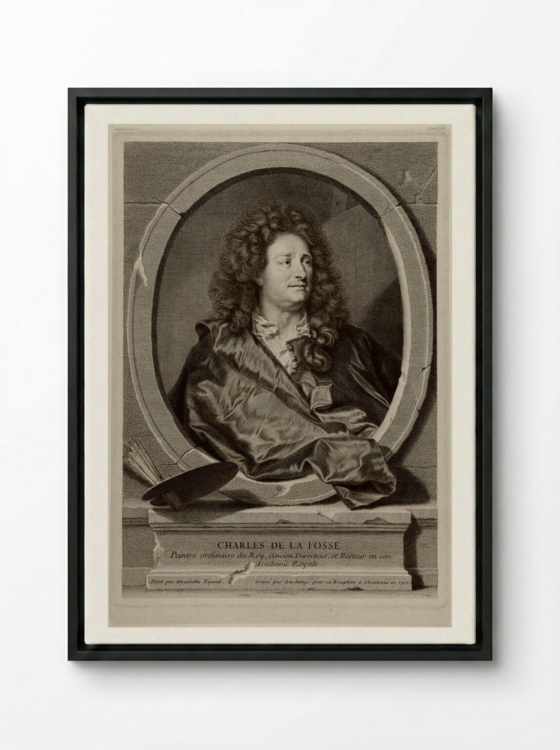 Charles de la Fosse - Gaspard Duchange - Framed Canvas Black