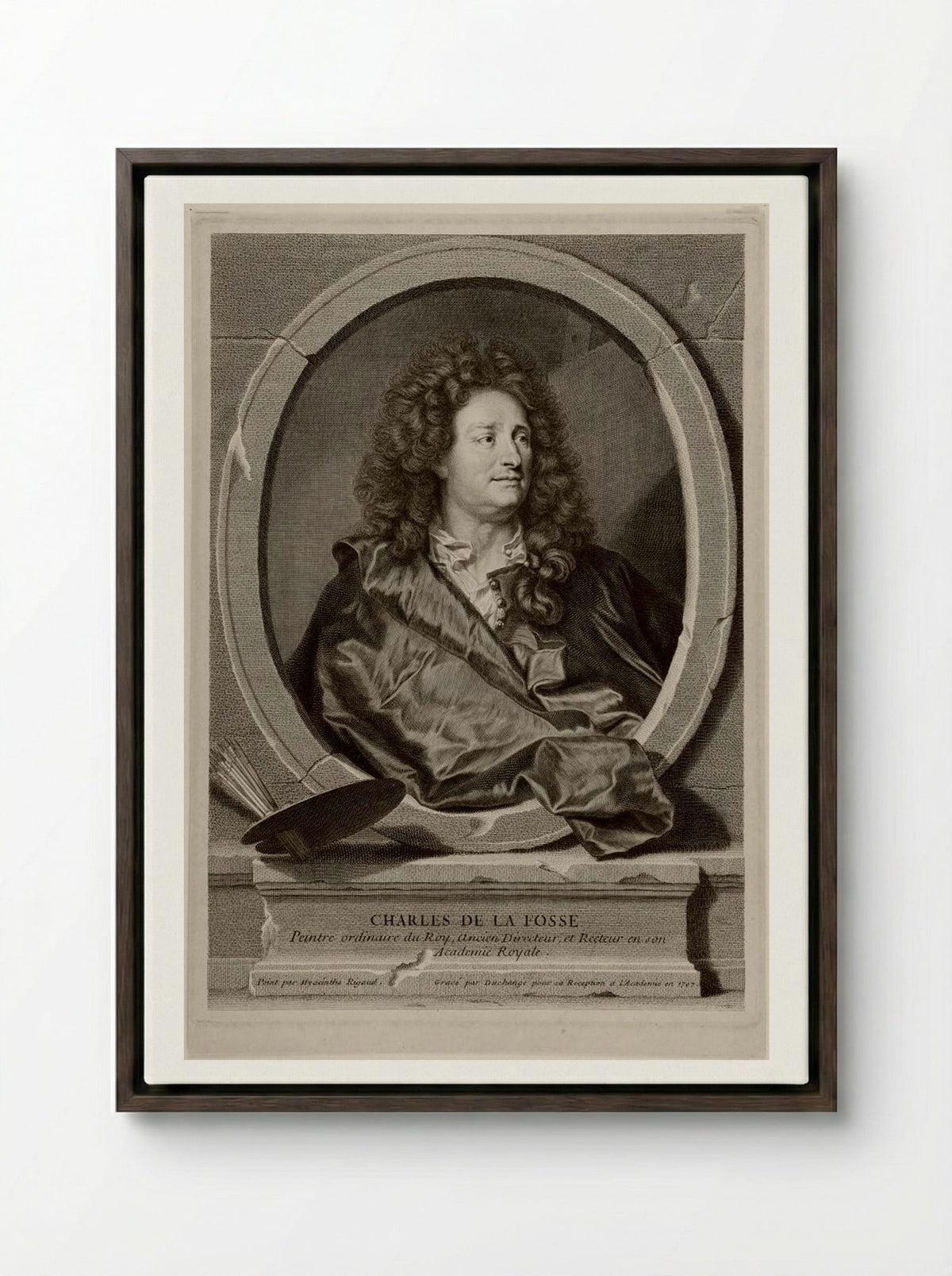 Charles de la Fosse - Gaspard Duchange - Framed Canvas Dark Wood