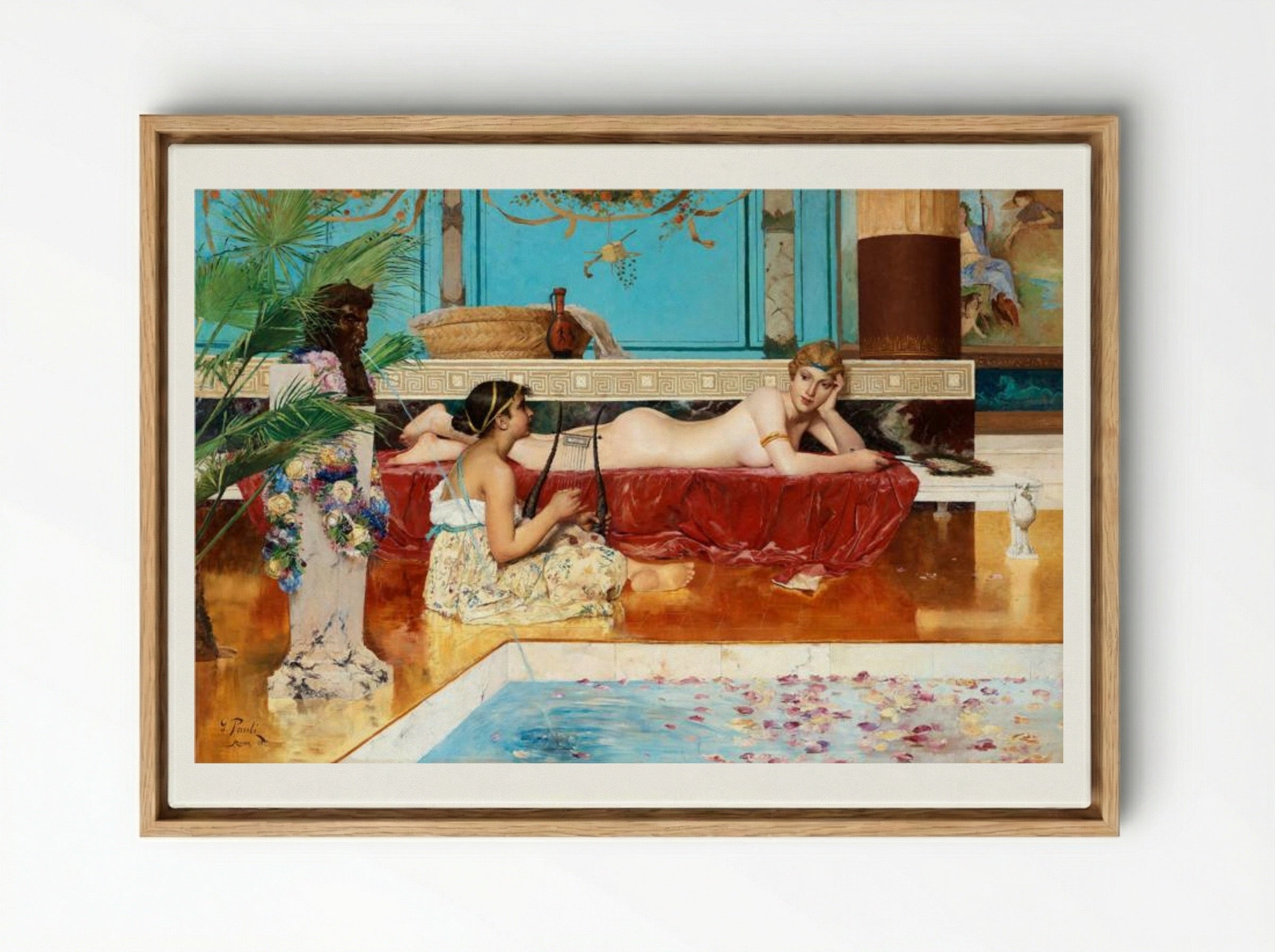 Roman Bath - Georg Pauli - Framed Canvas Wood