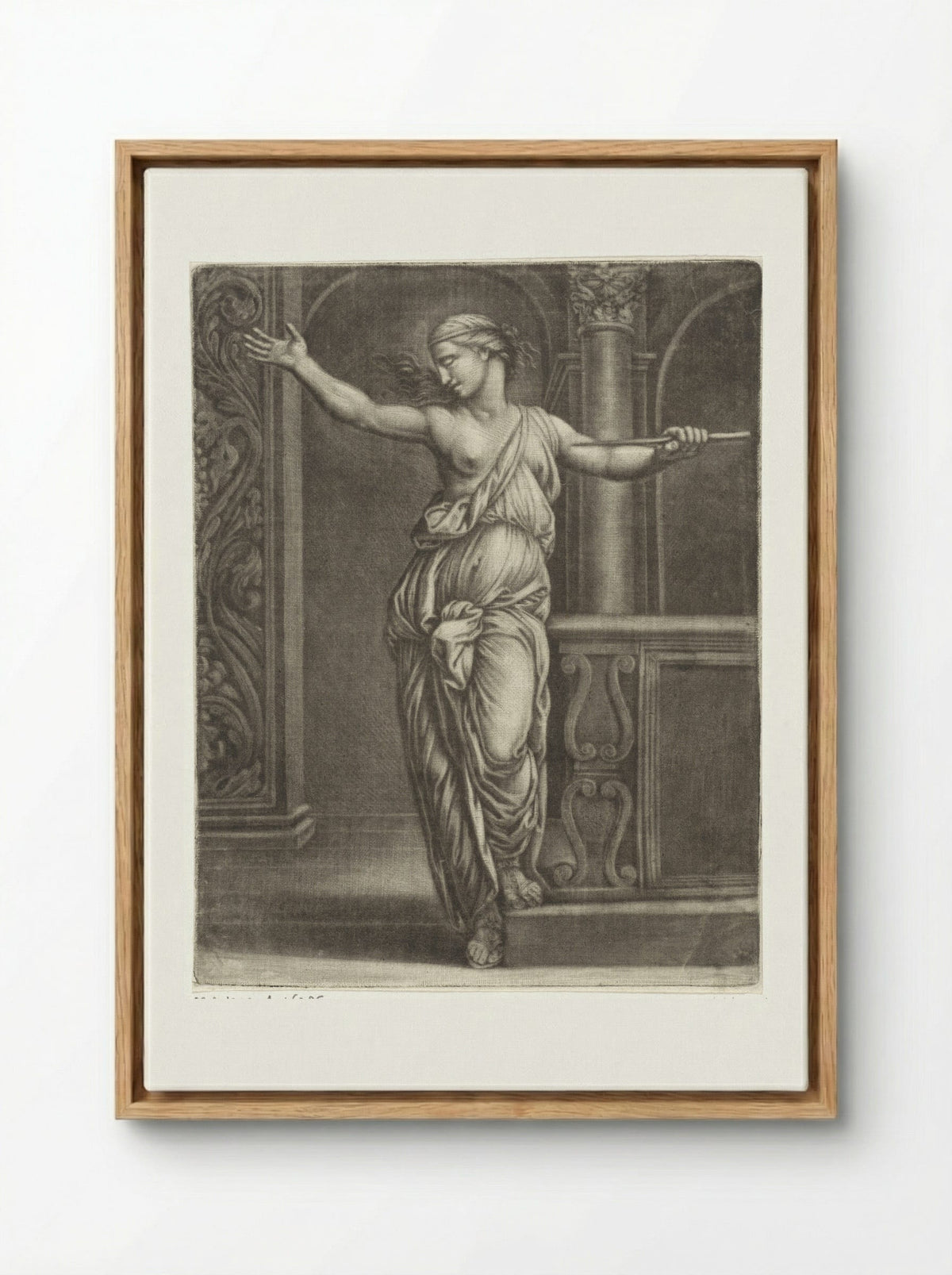 The Suicide of Lucretia - Jan van Somer - Framed Canvas Wood