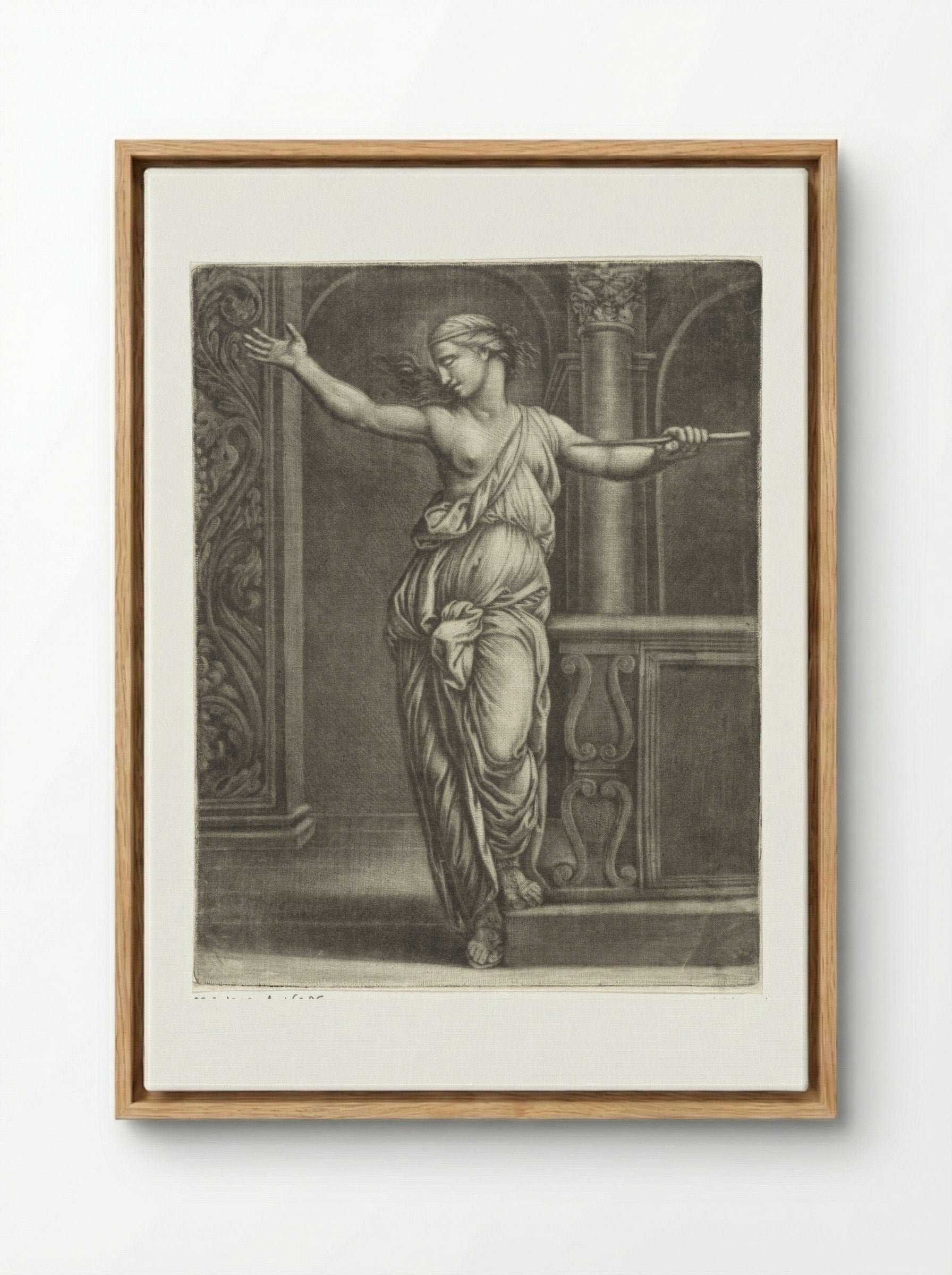 The Suicide of Lucretia - Jan van Somer - Framed Canvas Wood