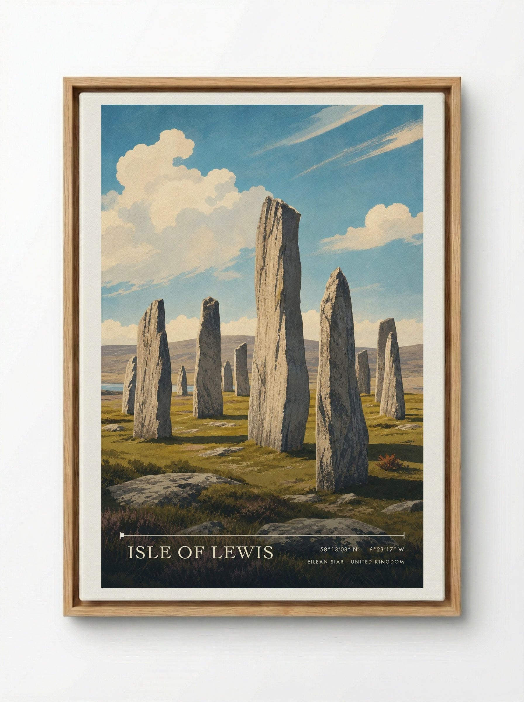 Isle of Lewis Eilean Siar United Kingdom Travel Poster - Framed Canvas Wood
