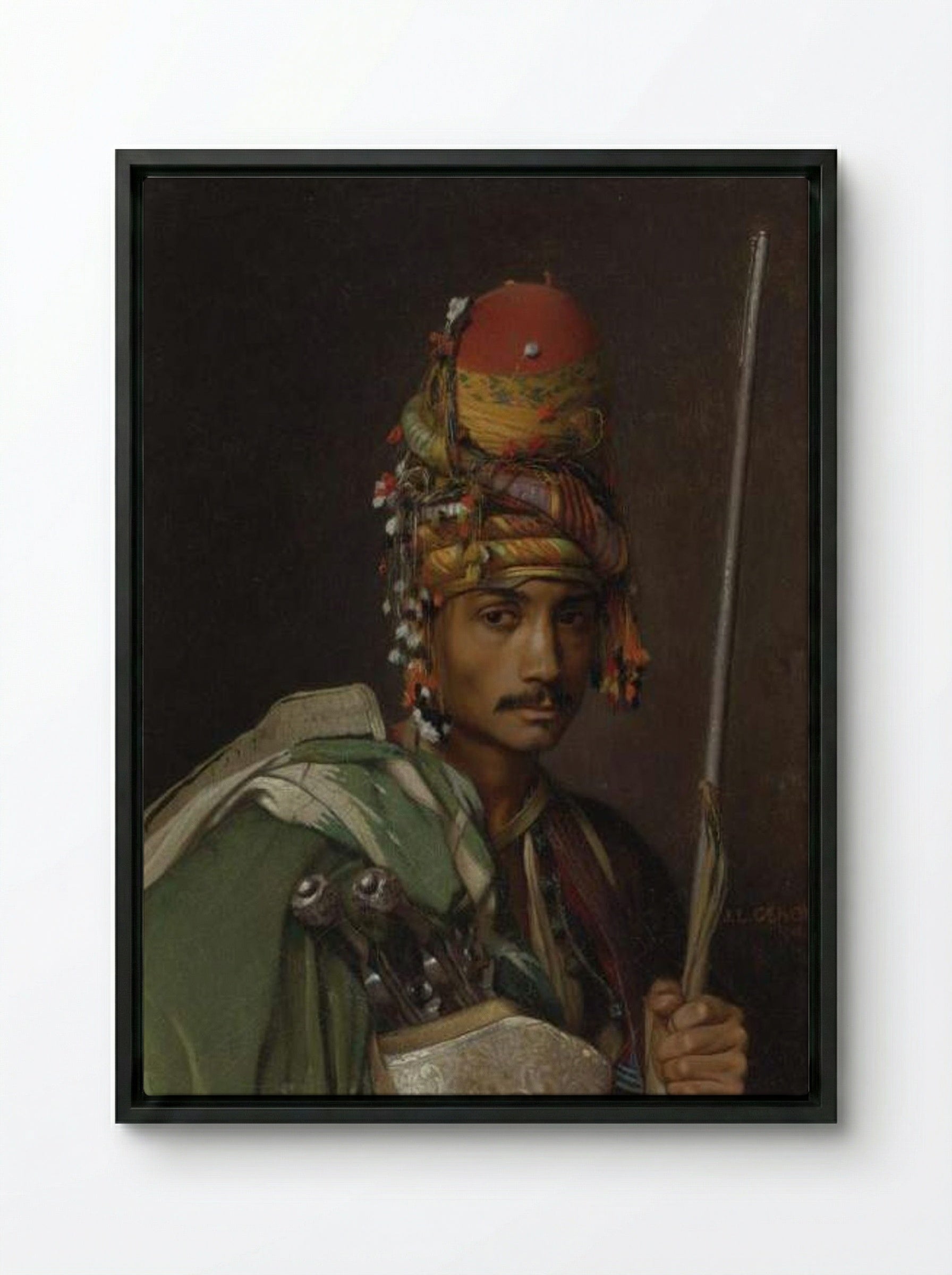 A Bashi Bazouk - Jean-Léon Gérôme - Framed Canvas Black