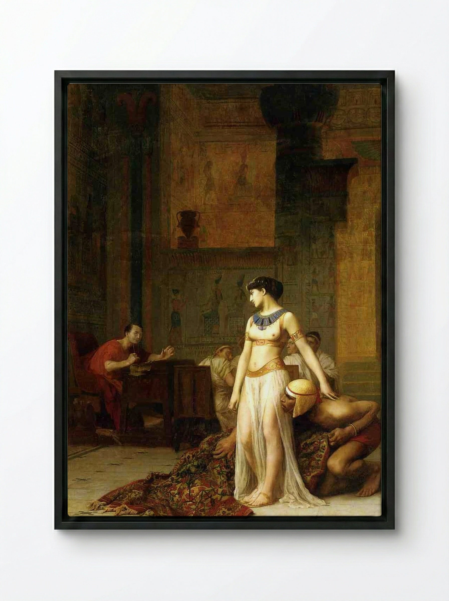 Cleopatra and Caesar - Jean-Léon Gérôme - Framed Canvas Black