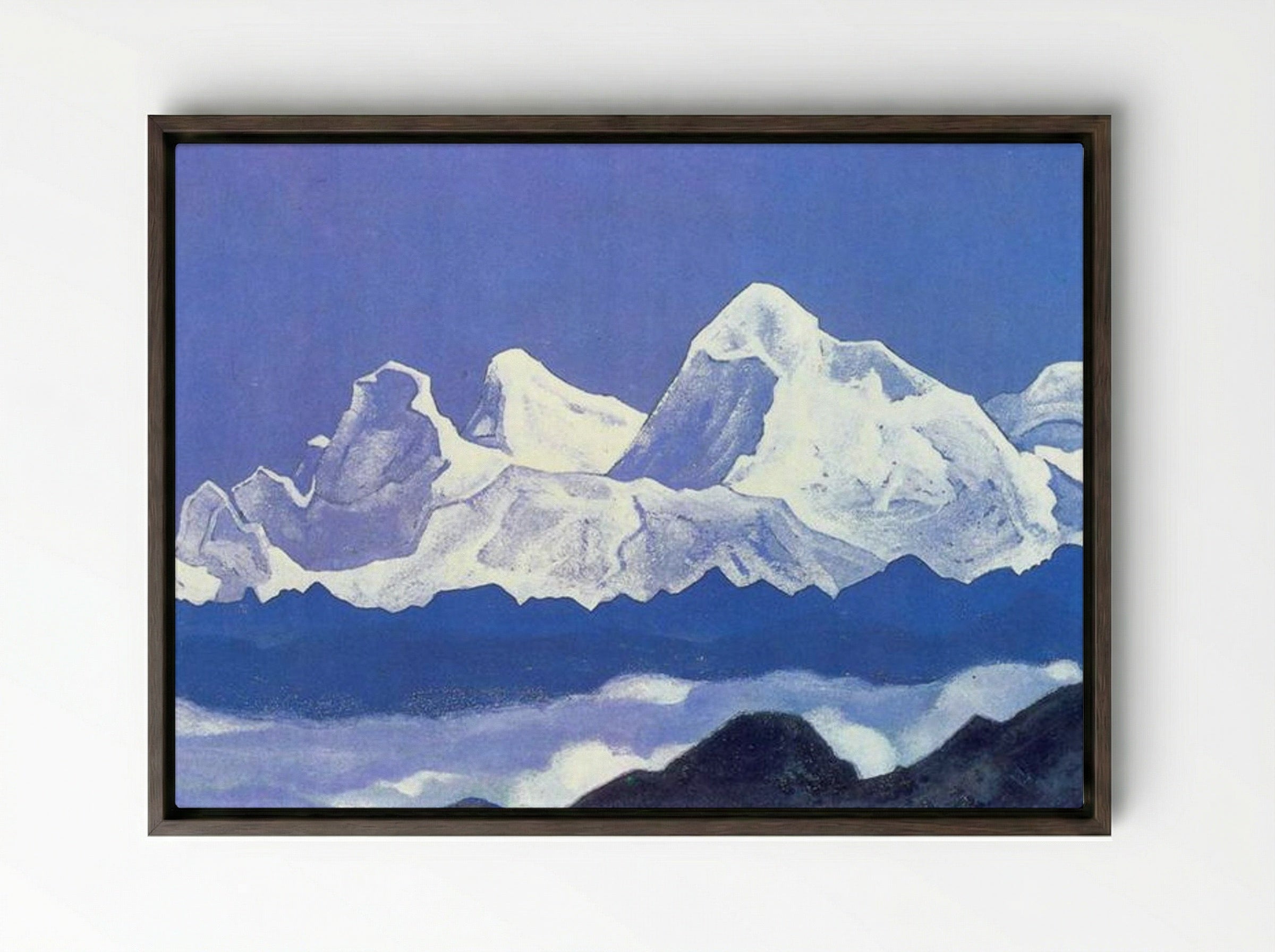 Everest - Nicholas Roerich - Framed Canvas Dark Wood