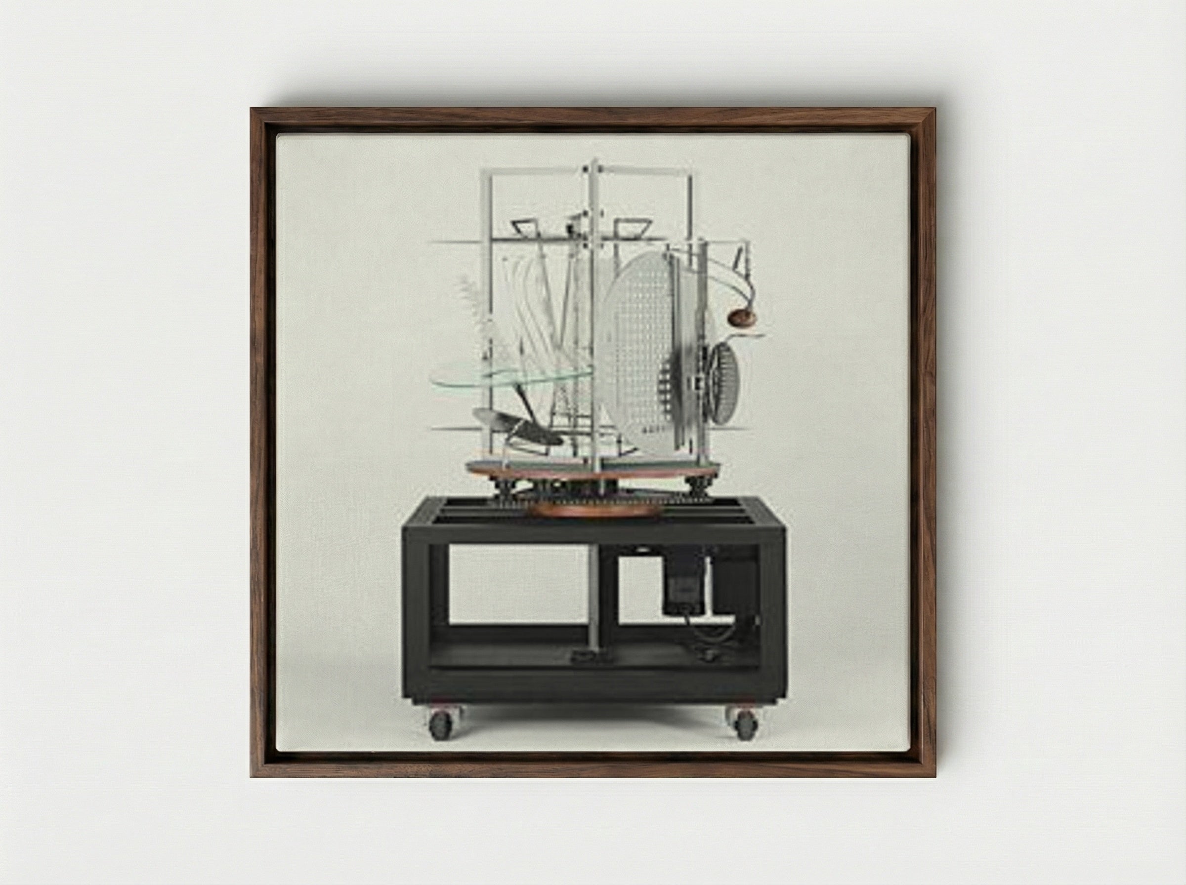Light Prop for an Electric Stage (Light-Space Modulator) - László Moholy-Nagy - Framed Canvas Dark Wood