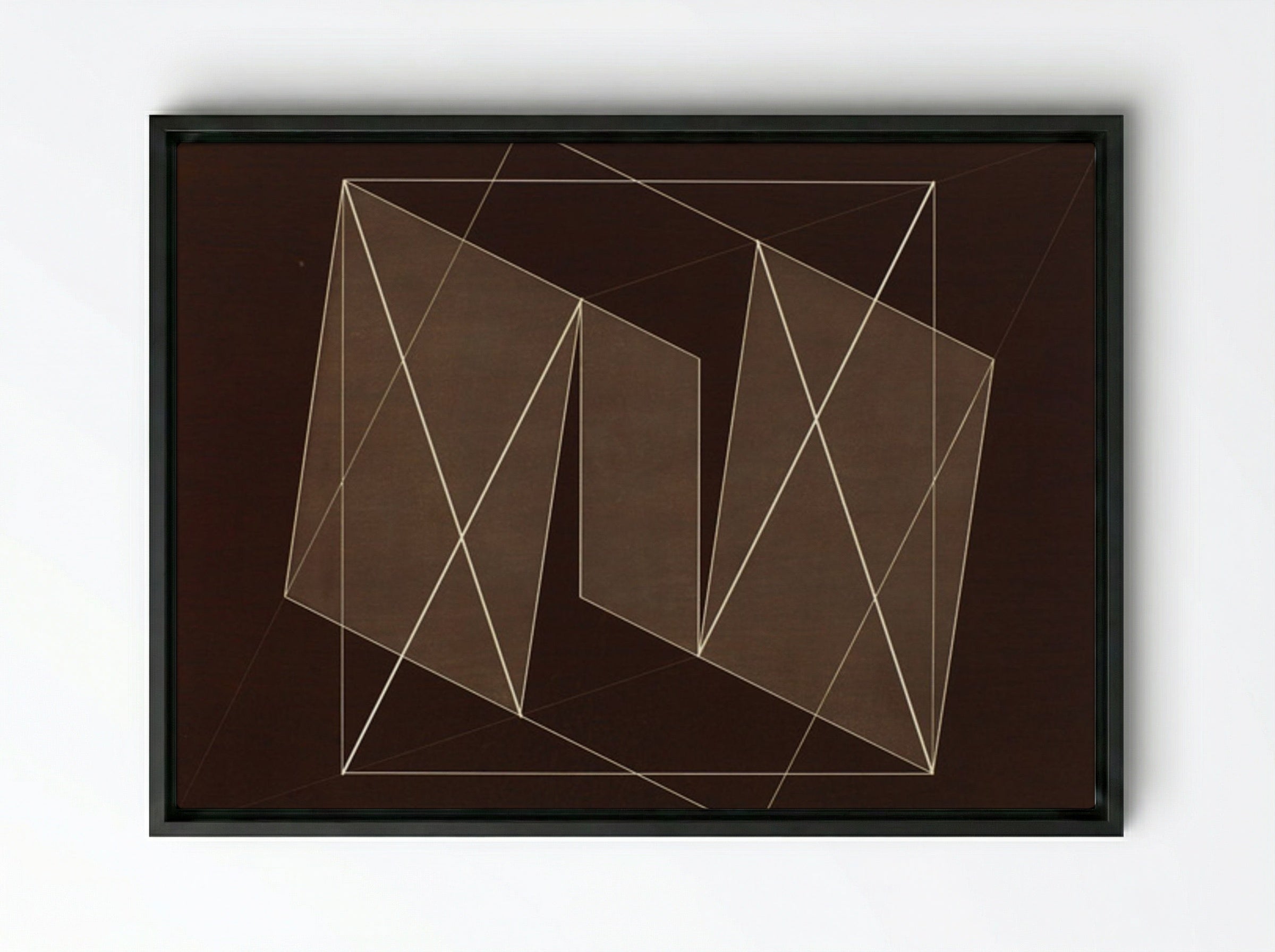 Transformation of a Scheme No. 19 - Josef Albers - Framed Canvas Black