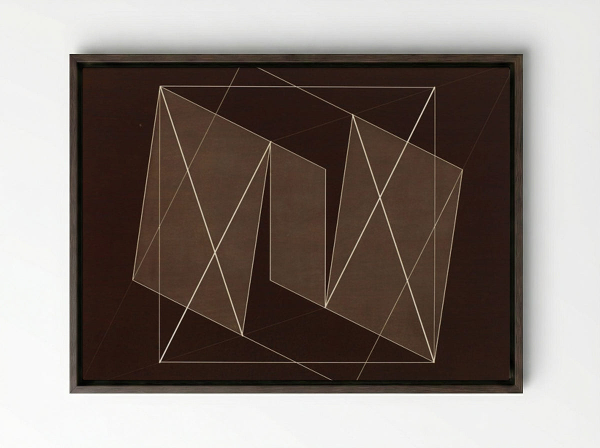 Transformation of a Scheme No. 19 - Josef Albers - Framed Canvas Dark Wood