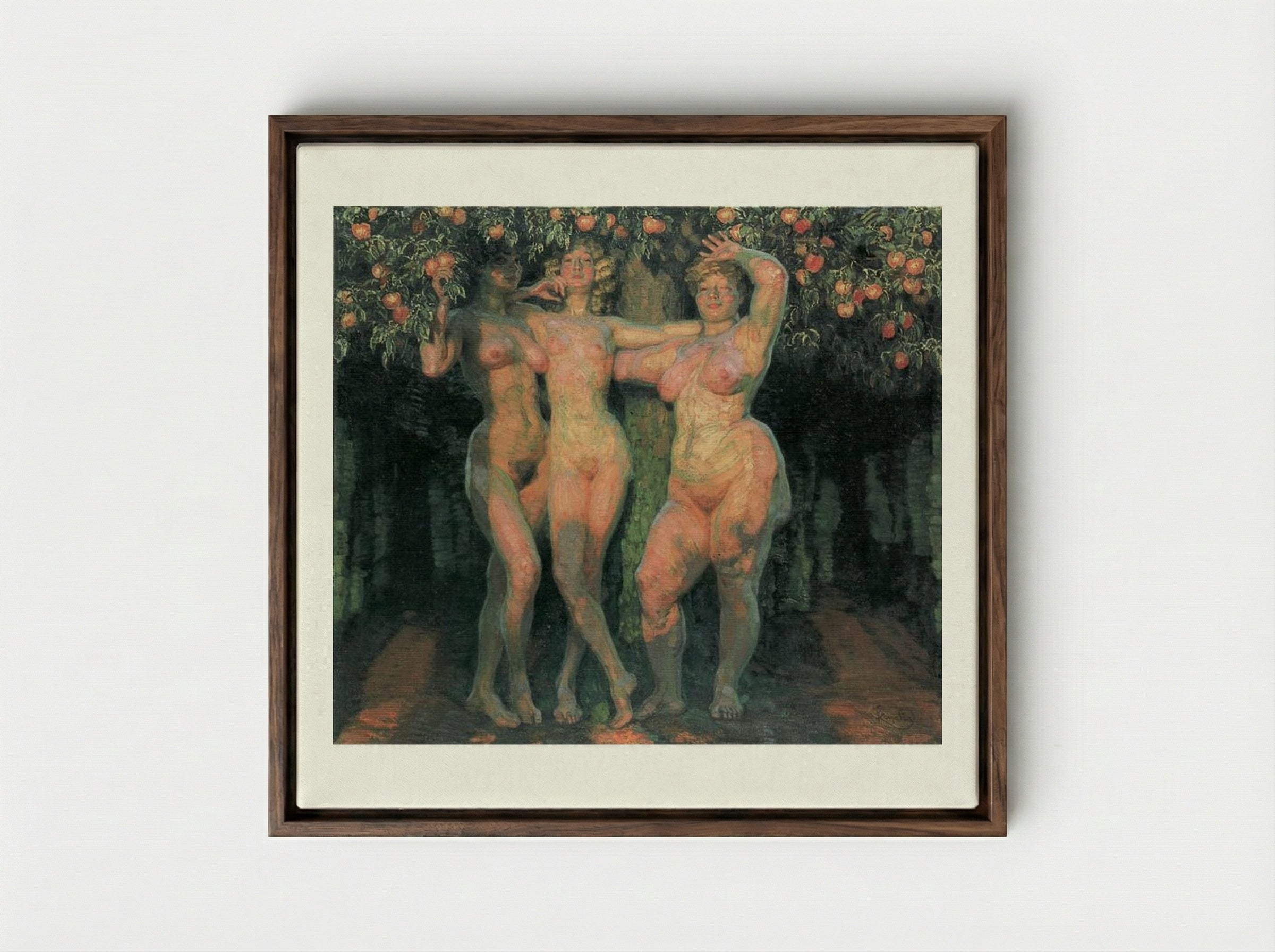 Autumn Sun, Three Goddesses - Frantisek Kupka - Framed Canvas Dark Wood