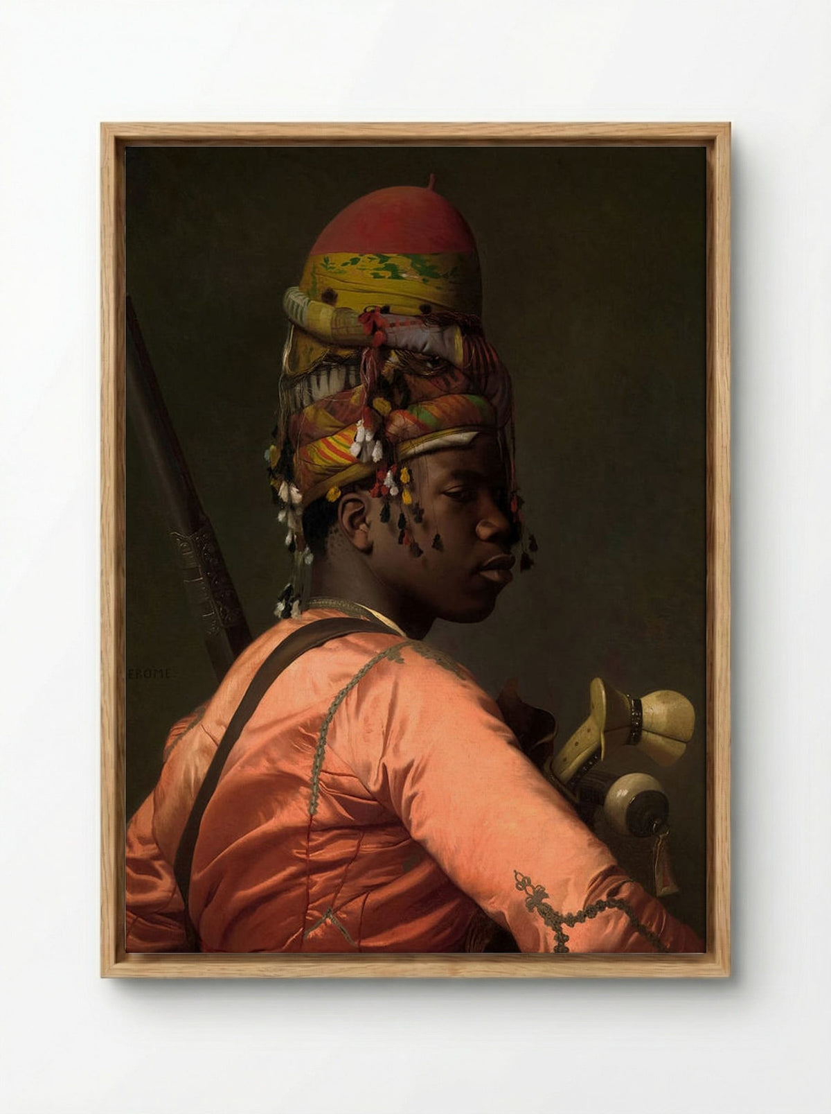 Black Bashi Bazouk - Jean-Léon Gérôme - Framed Canvas Wood