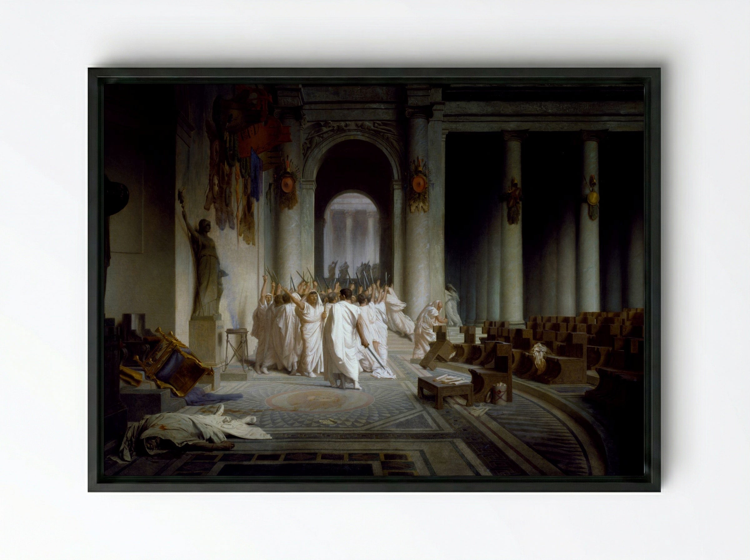 The Death of Caesar - Jean-Léon Gérôme - Framed Canvas Black