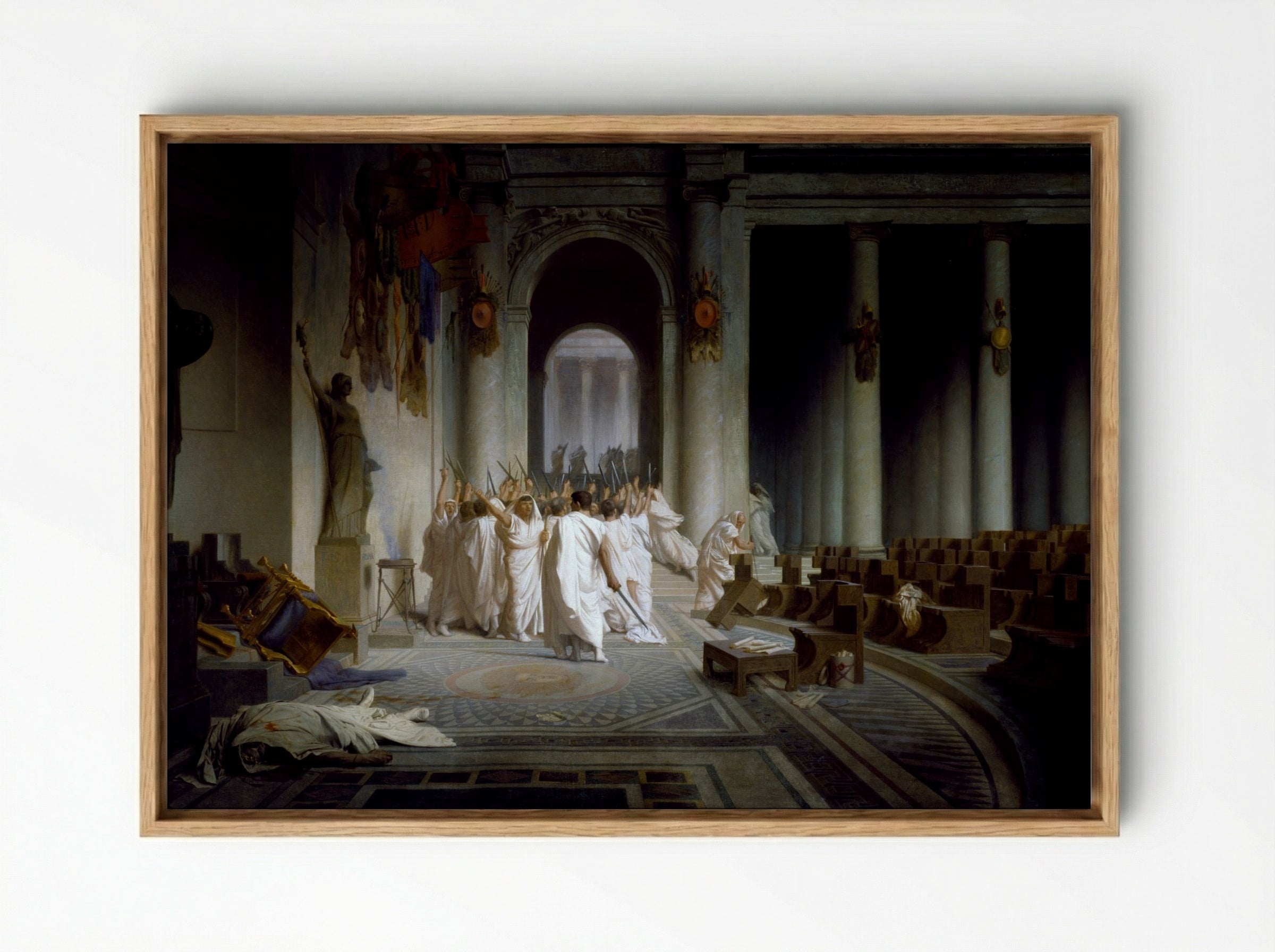 The Death of Caesar - Jean-Léon Gérôme - Framed Canvas Wood