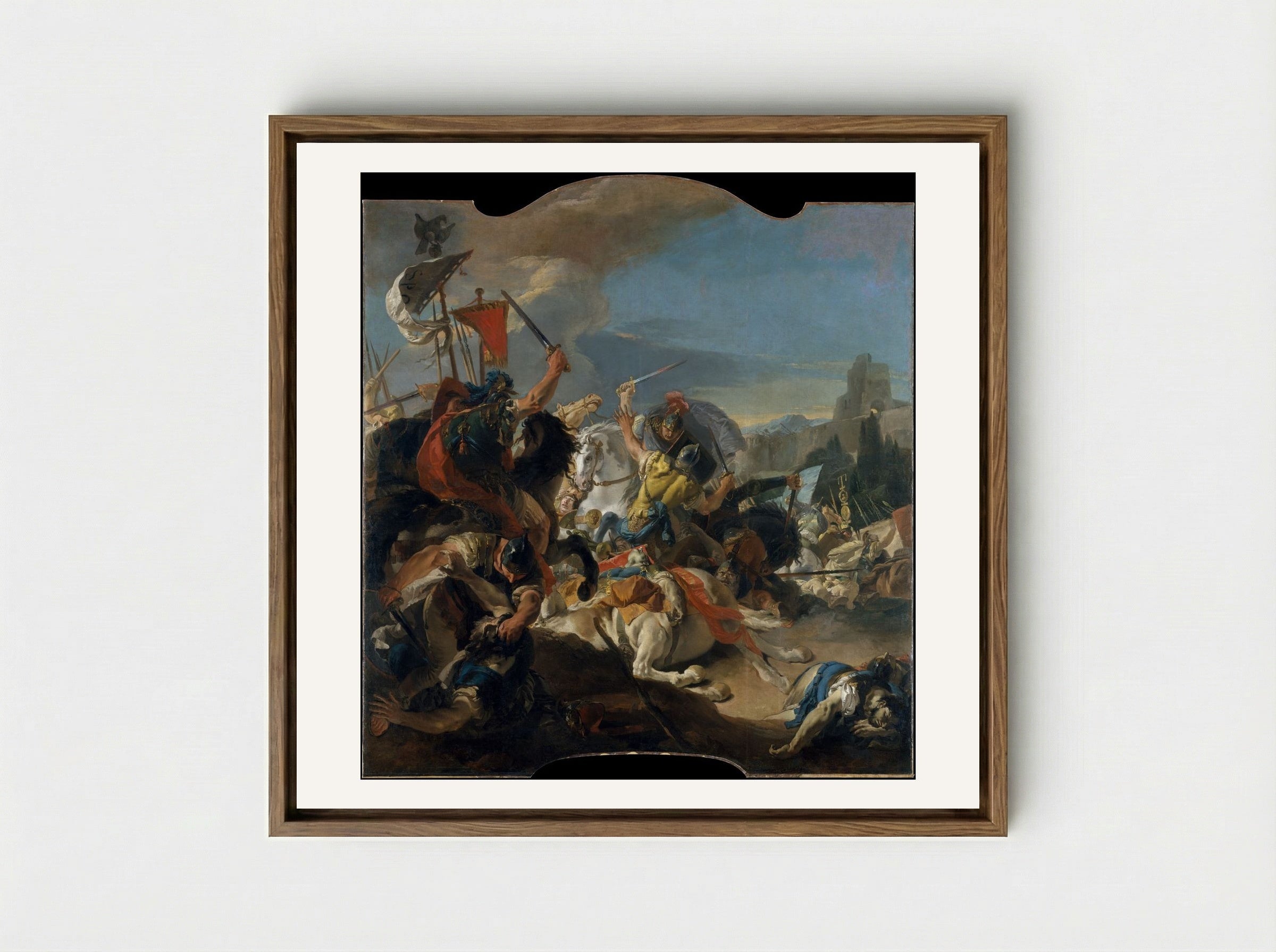 The Battle of Vercellae - Giovanni Battista Tiepolo - Framed Canvas Wood
