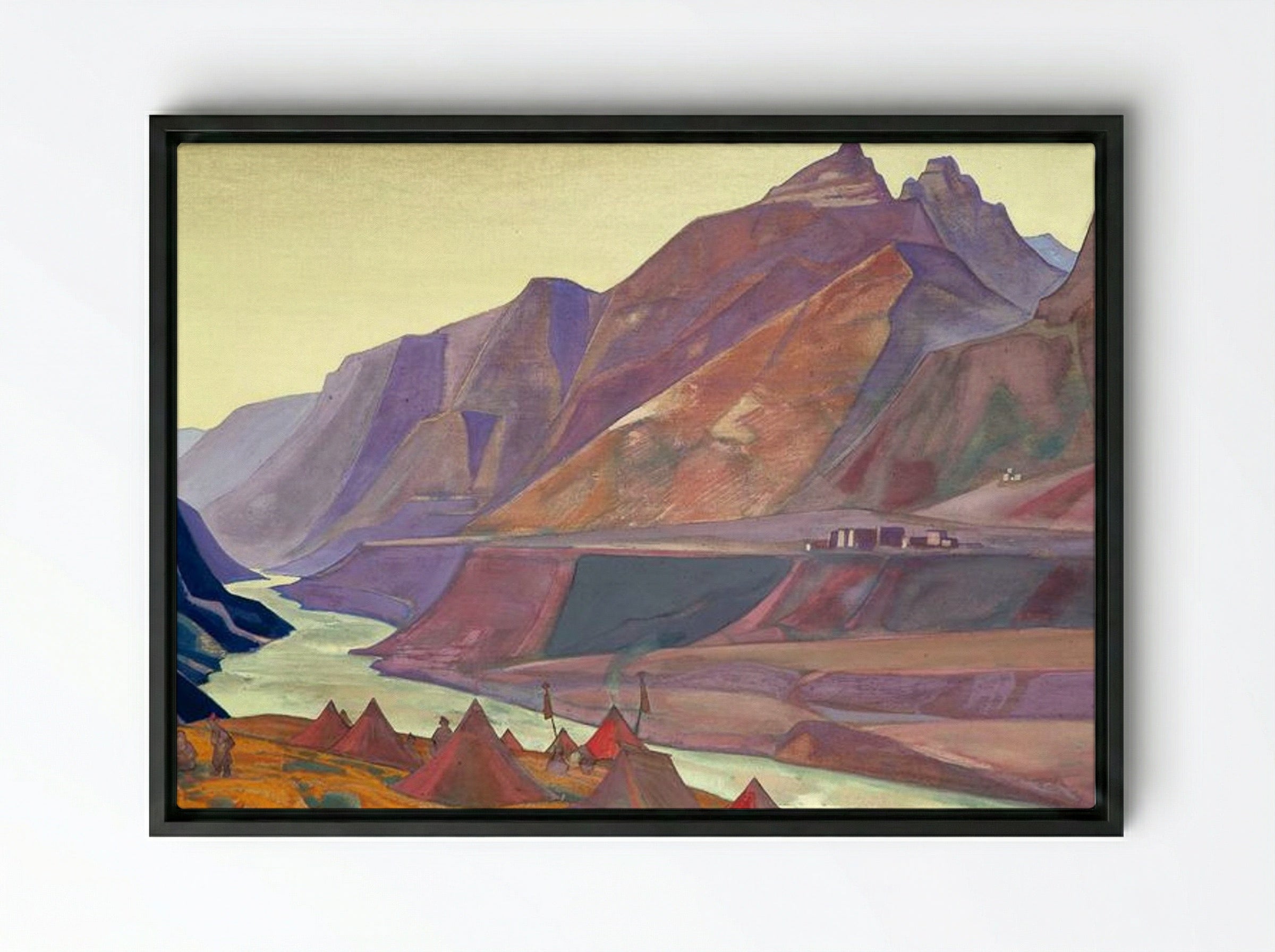 Koksar Camp - Nicholas Roerich - Framed Canvas Black