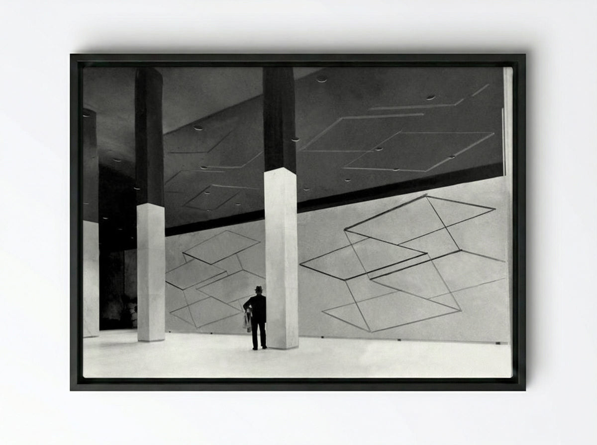 Two Structural Constellations - Josef Albers - Framed Canvas Black