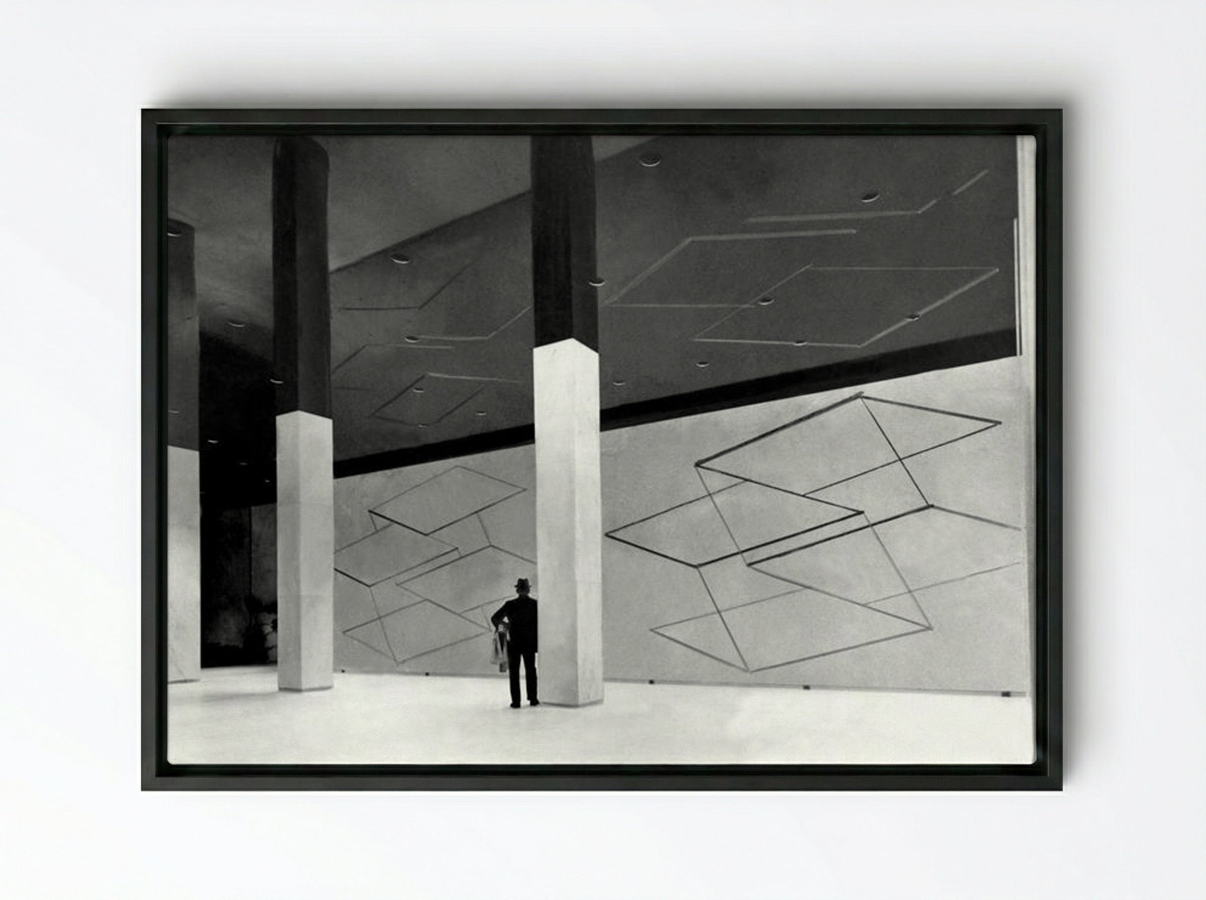 Two Structural Constellations - Josef Albers - Framed Canvas Black