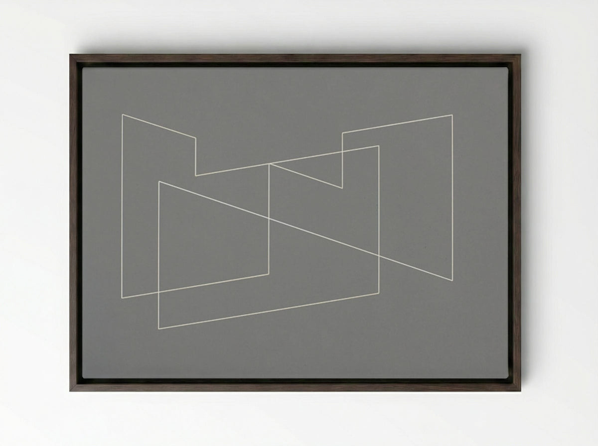 Structural Indication - Josef Albers - Framed Canvas Dark Wood