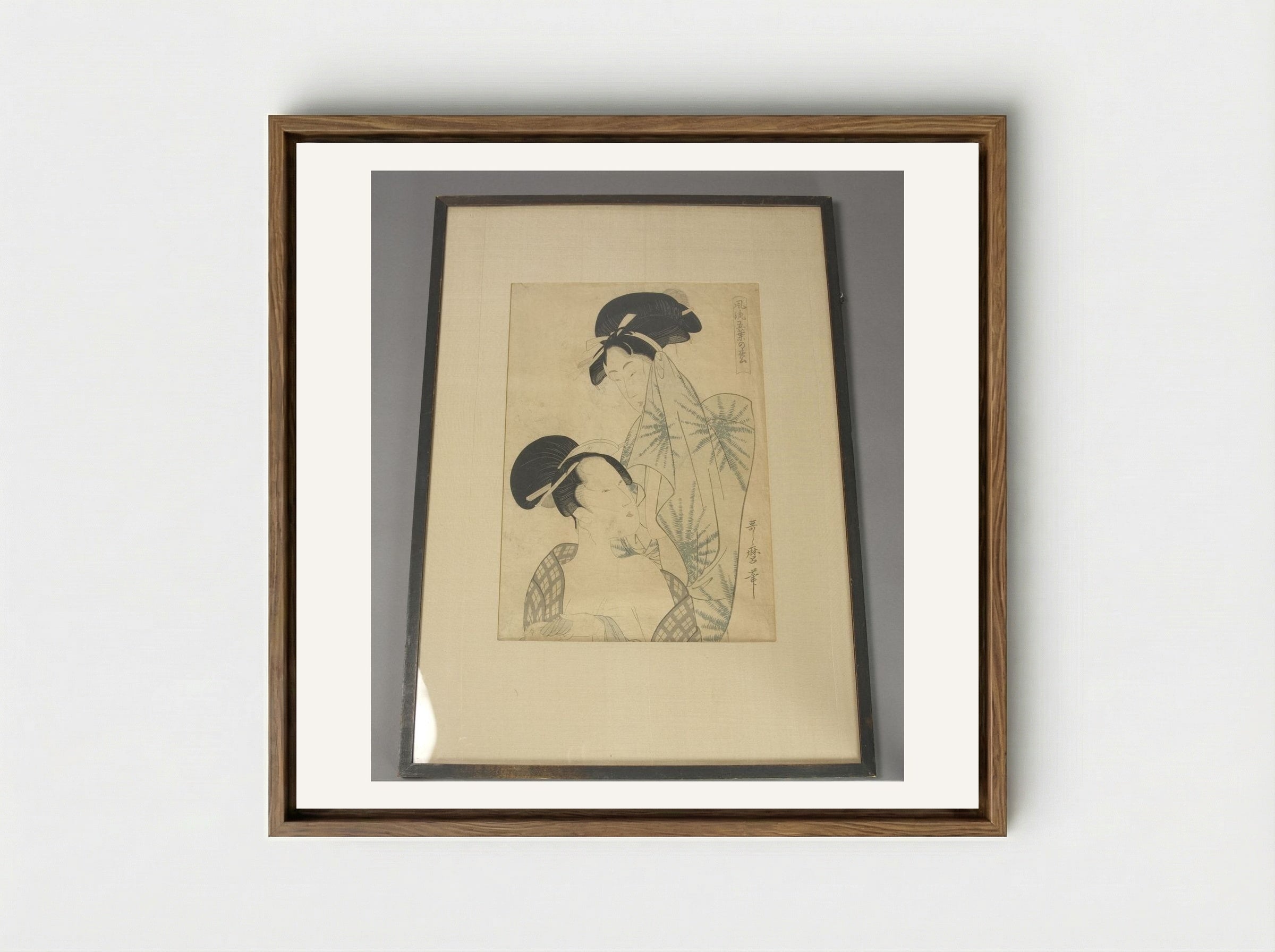 Two Women after Bath, from the series Elegant Pines of Fivefold Needles (Furyu goyo no matsu) - Kitagawa Utamaro - Framed Canvas Wood