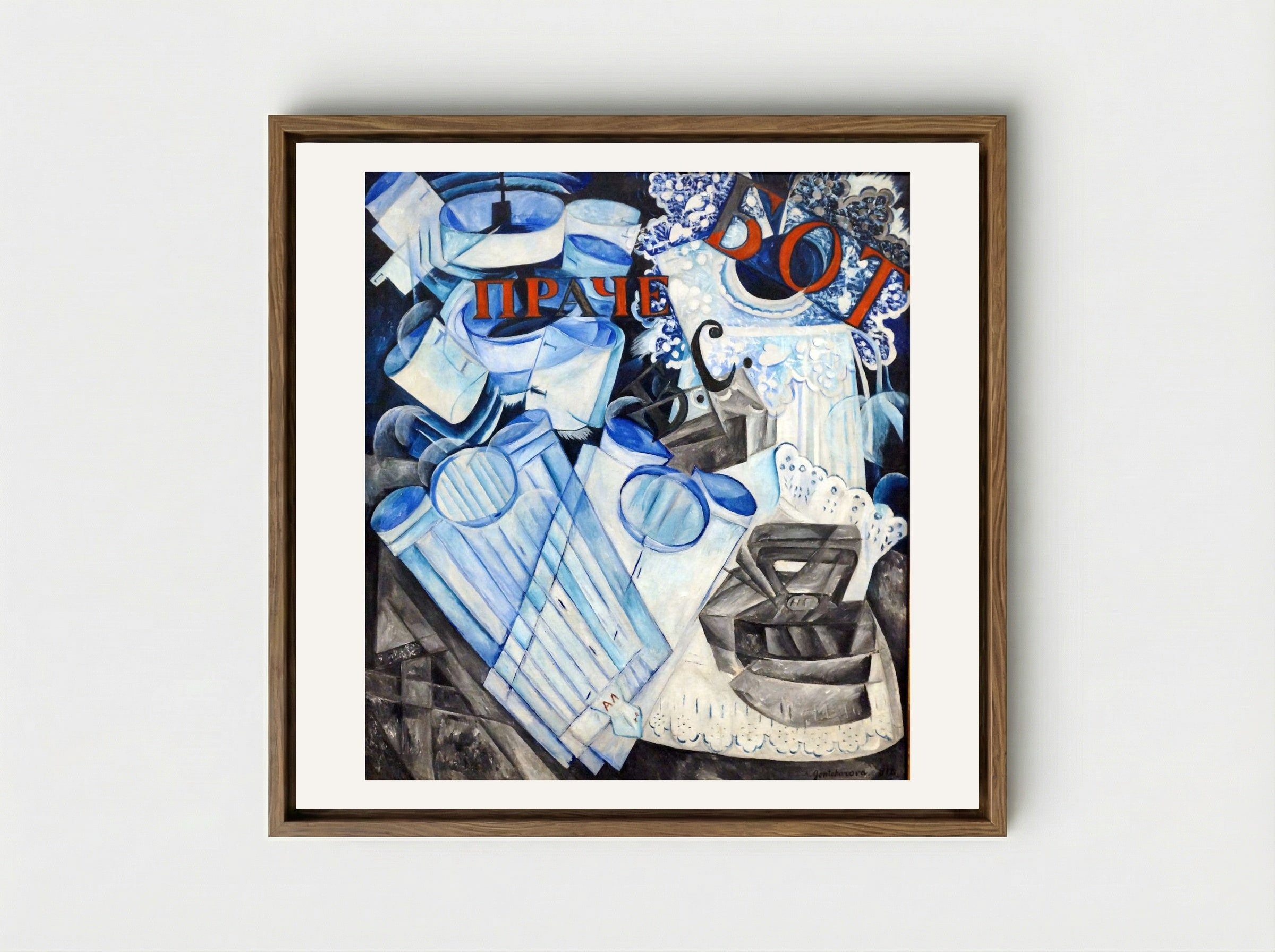 Linen - Natalia Goncharova - Framed Canvas Wood