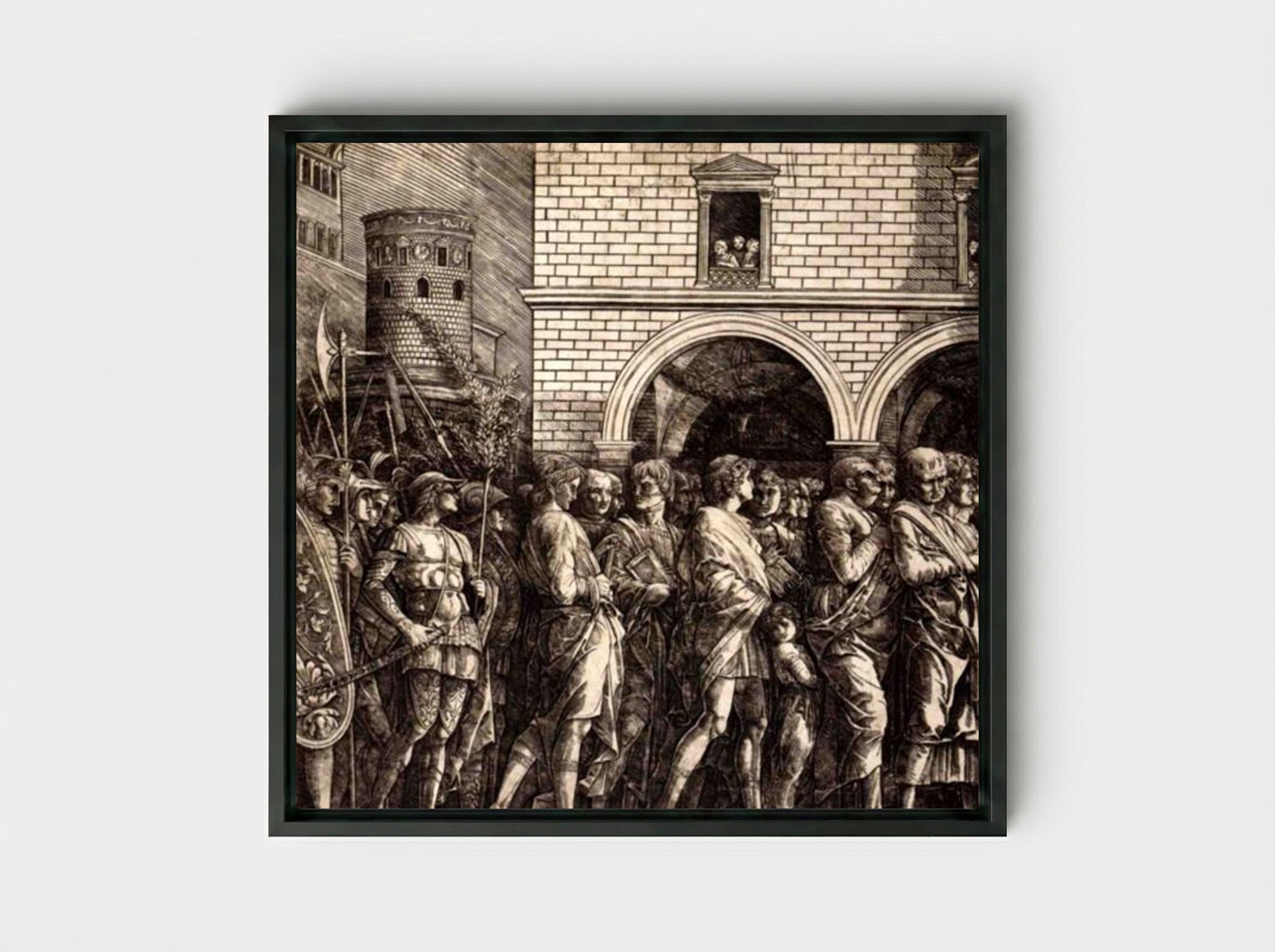 The Senators - Andrea Mantegna - Framed Canvas Black
