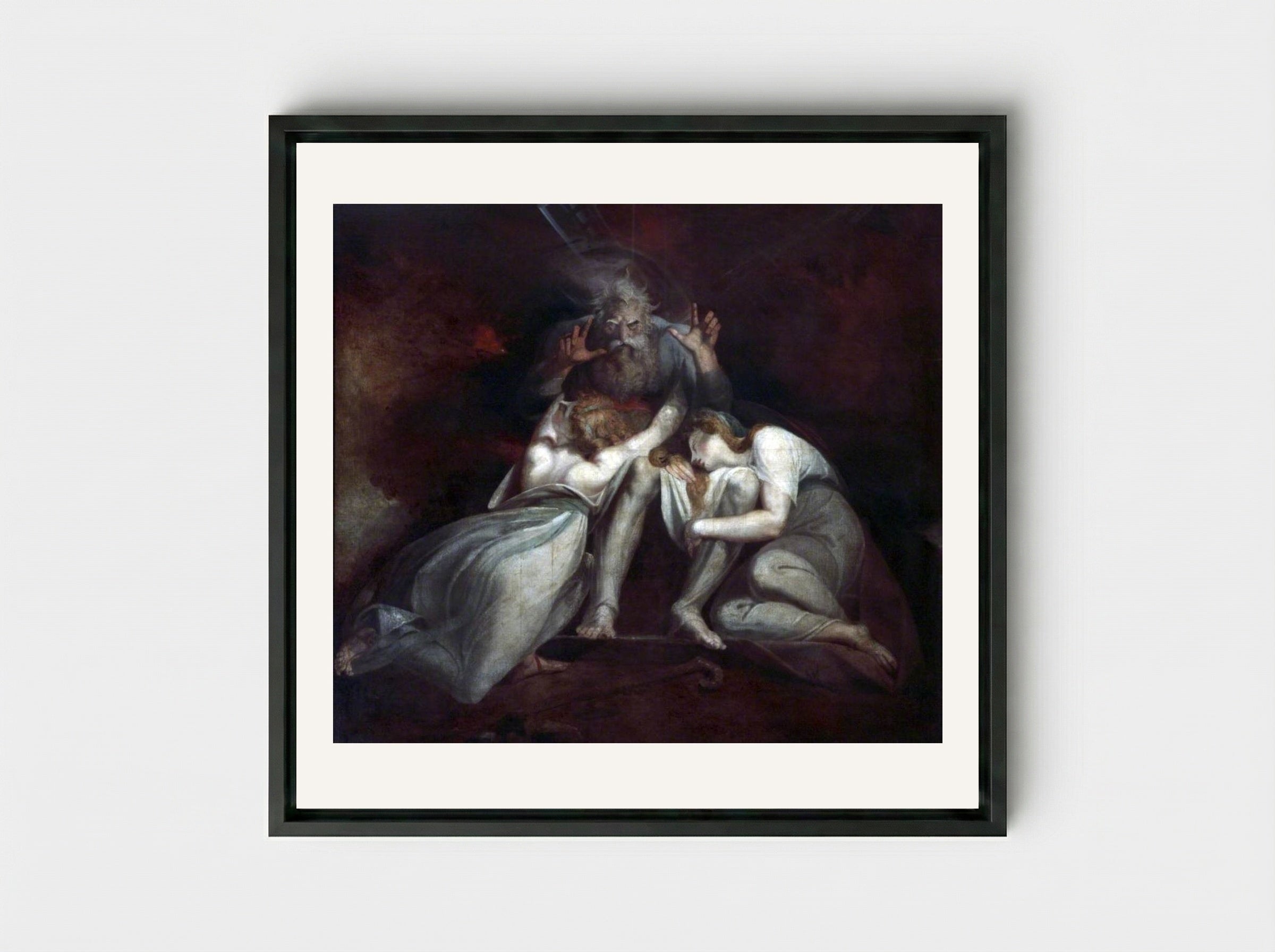 The Death of Oedipus - Henry Fuseli - Framed Canvas Black
