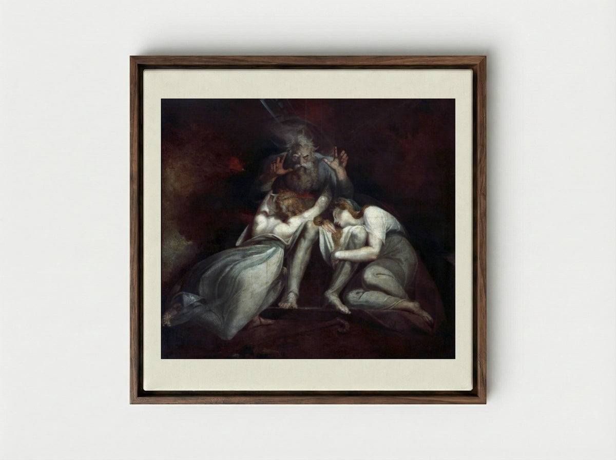 The Death of Oedipus - Henry Fuseli - Framed Canvas Dark Wood