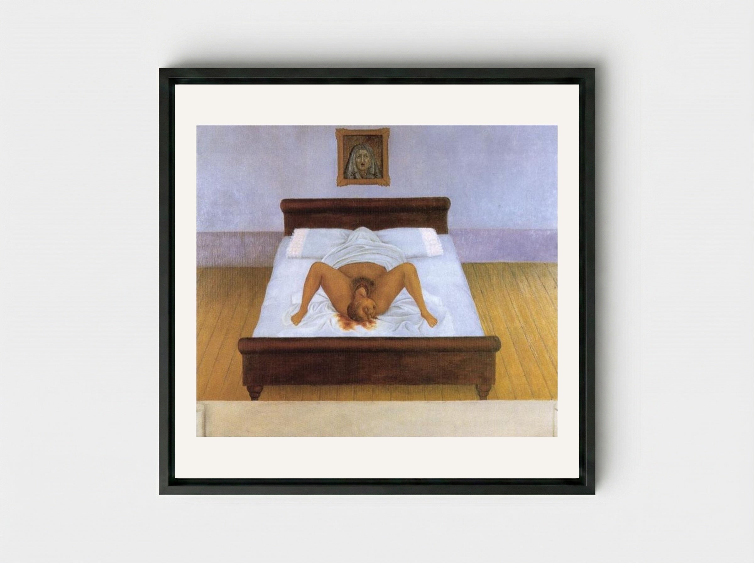 My Birth - Frida Kahlo - Framed Canvas Black