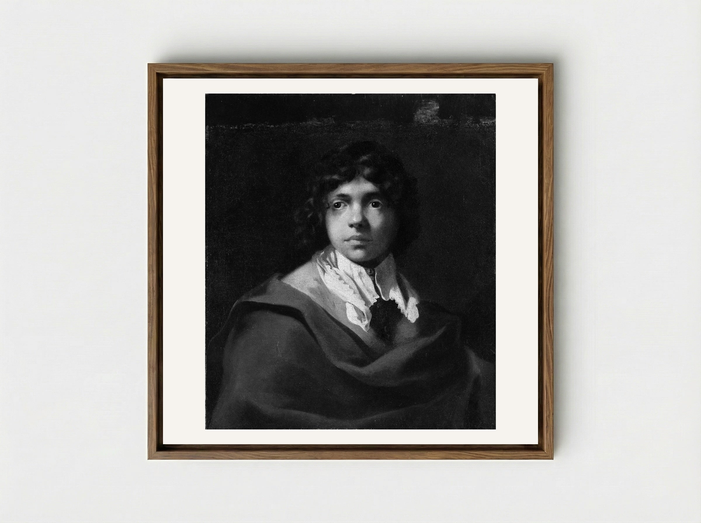 Portrait of a Young Boy - Sébastien Bourdon - Framed Canvas Wood