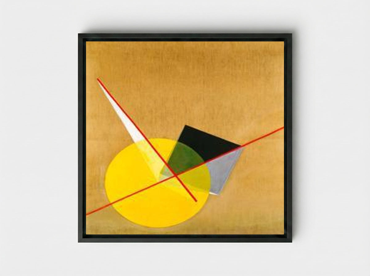 Yellow Circle - László Moholy-Nagy - Framed Canvas Black