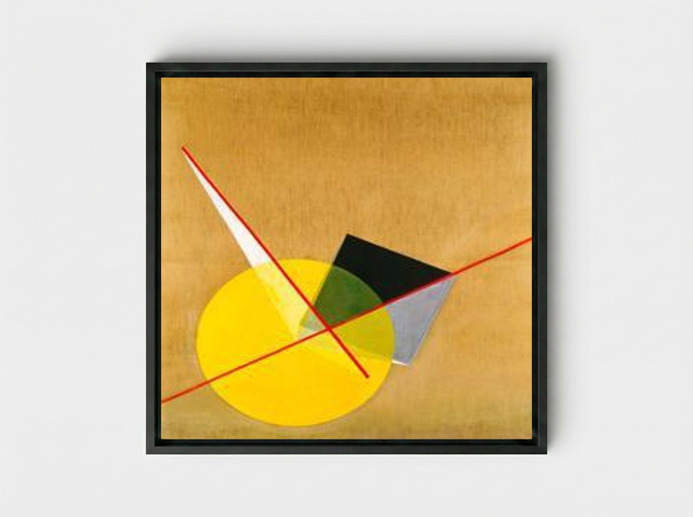 Yellow Circle - László Moholy-Nagy - Framed Canvas Black