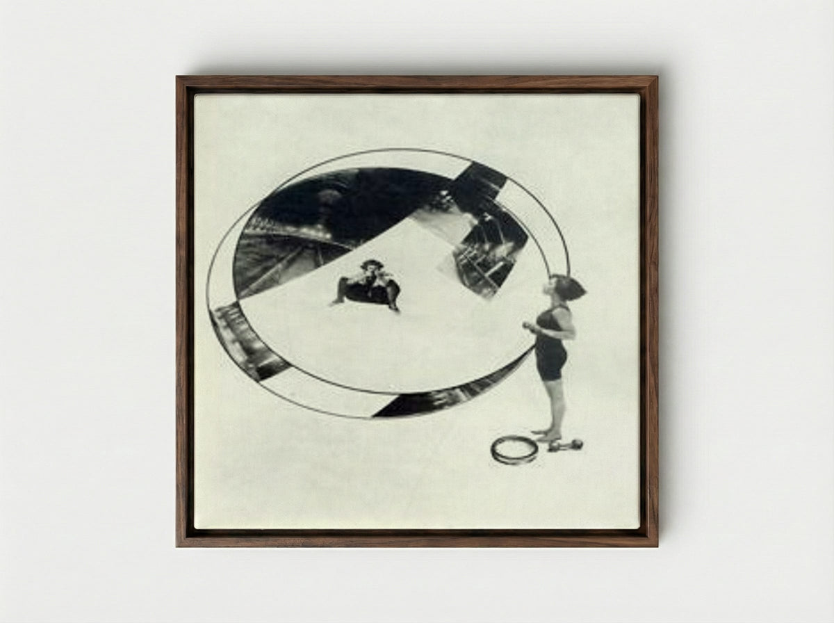 Untitled 9 (László Moholy-Nagy) - László Moholy-Nagy - Framed Canvas Dark Wood