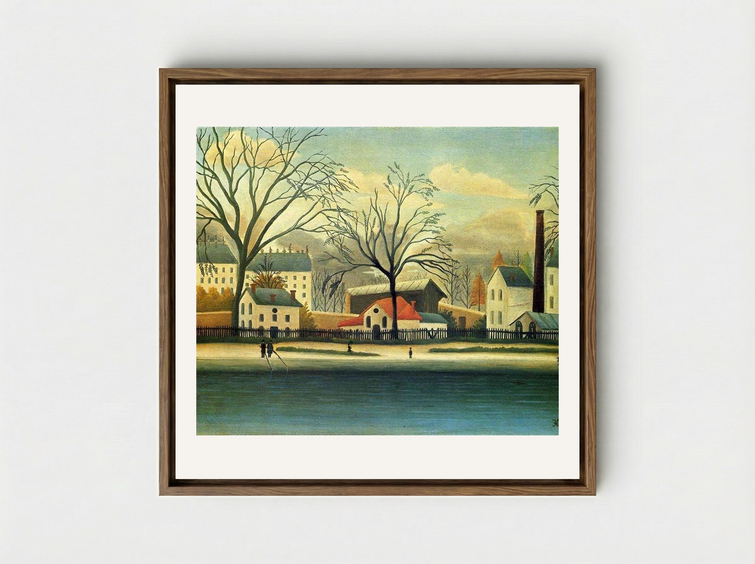 Suburban Scene - Henri Rousseau - Framed Canvas Wood