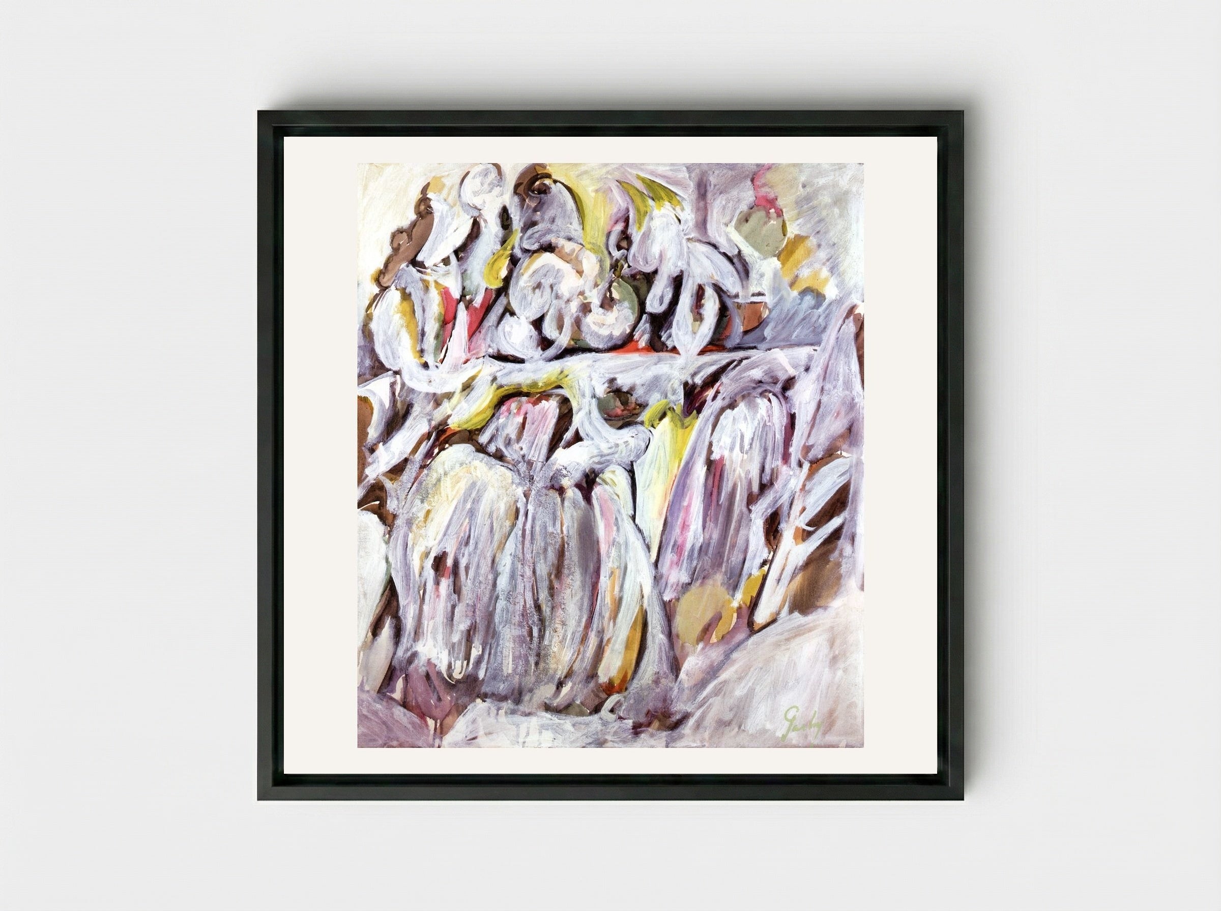 Waterfall - Arshile Gorky - Framed Canvas Black